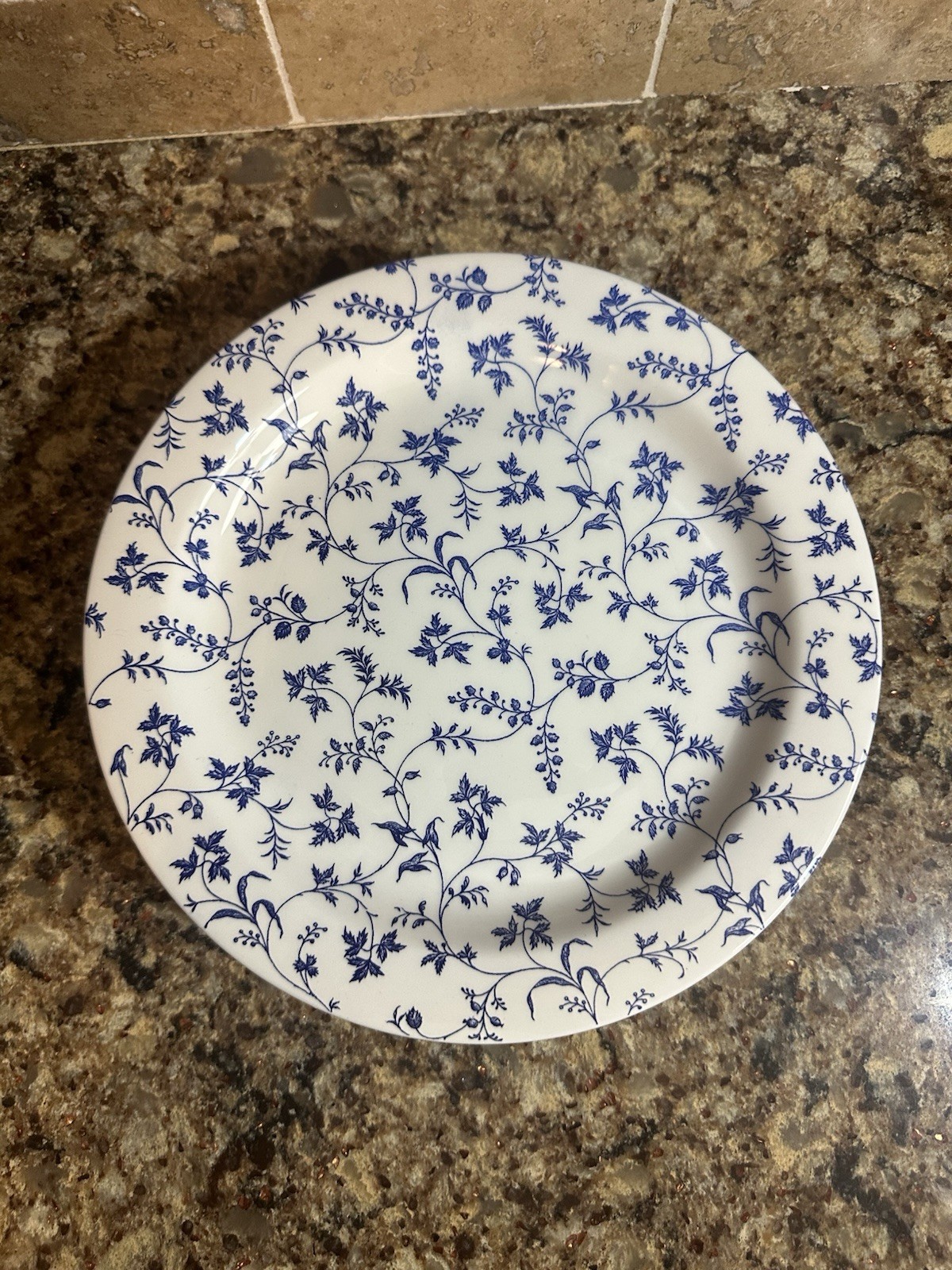 Windsor & Browne – Made In Italy, Vintage Floral Blue And White Dinner Plate