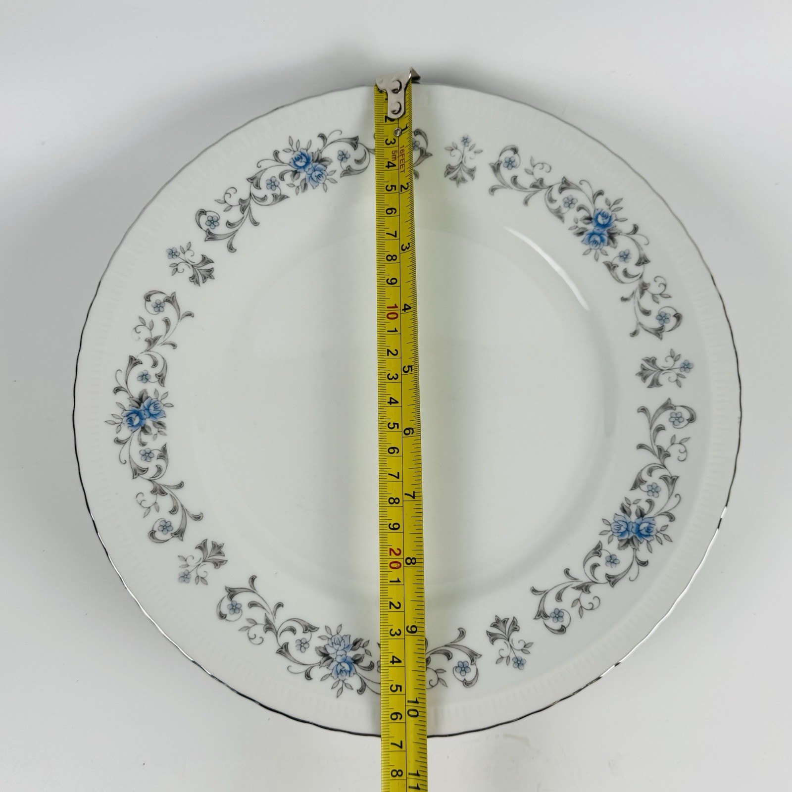 Harmony House Japan Minuet 10.25” Dinner Plates Set Of 6 Blue Grey Flowers