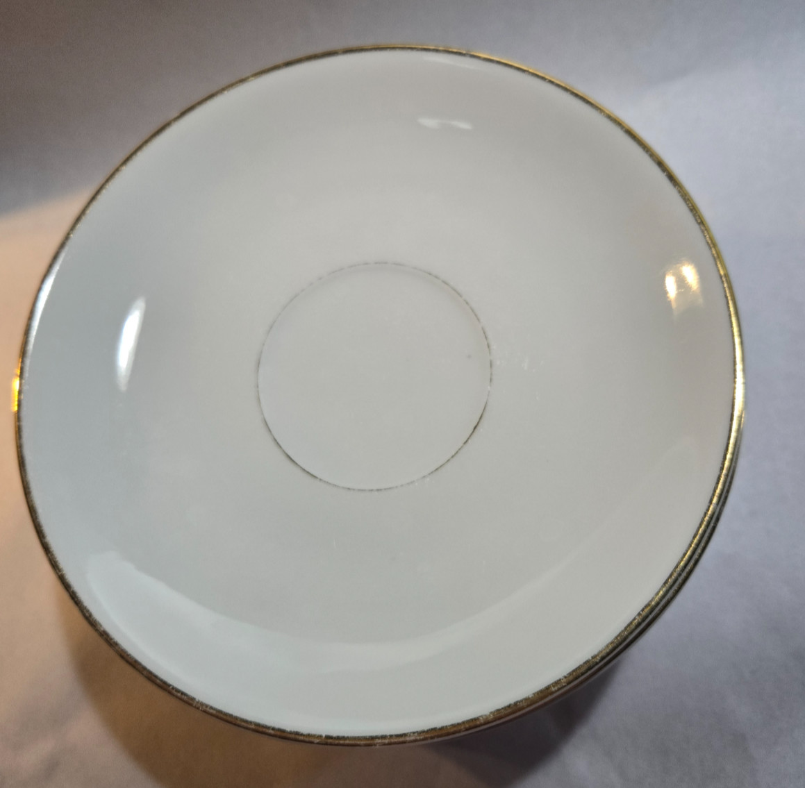 Noritake M series White Porcelain Saucers with Gold Trim 5 1/2 inches Set of 9