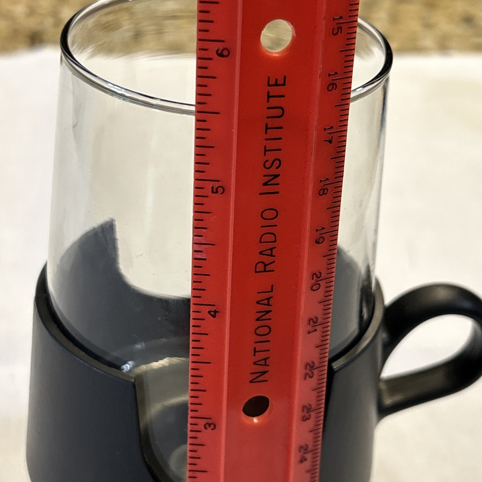 Vintage 70’s Glas-Snap Cups Black By Corning Set Of Six Bonus Smaller 1