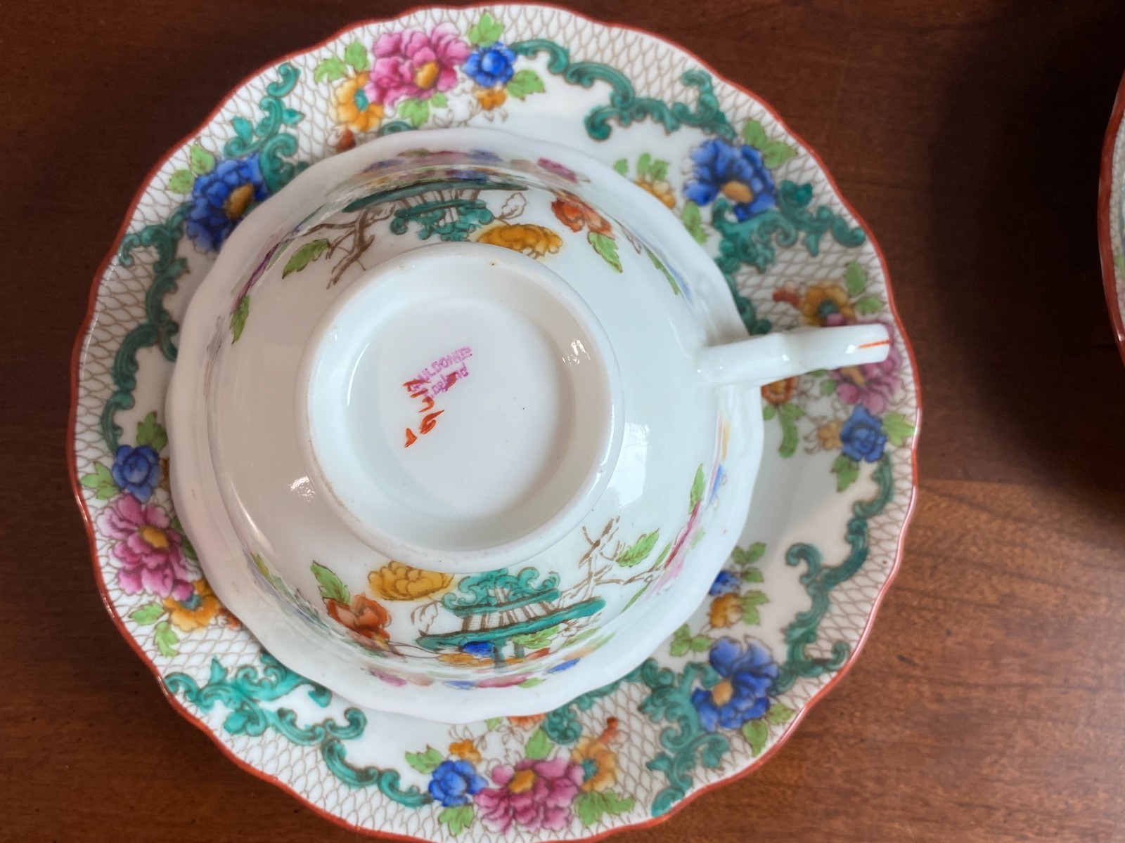 ca. 1930s ROYAL CAULDON bone china dinnerware, cups set, 48pcs, gorgeous