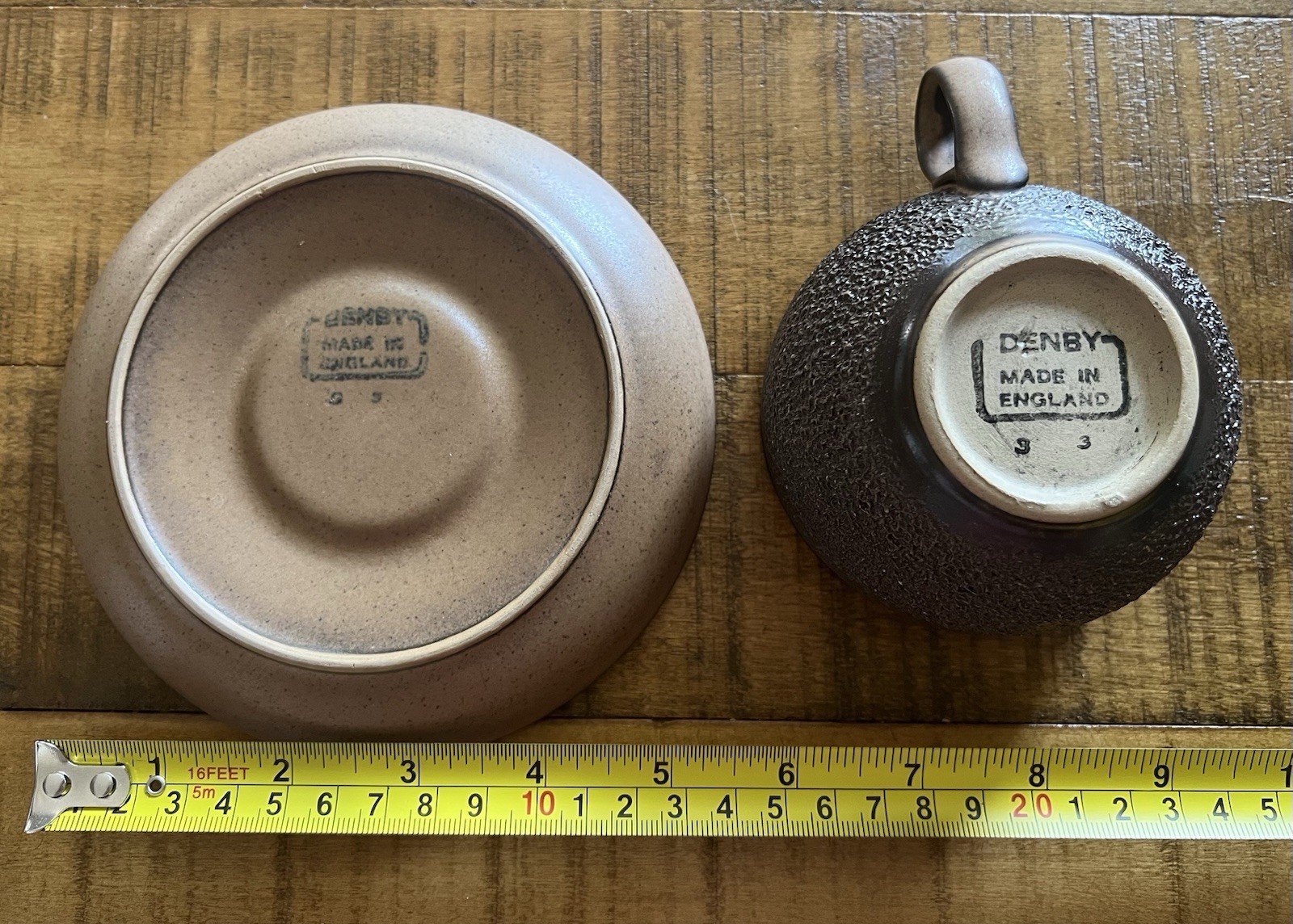 Vintage 1970s Denby Cotswold Pottery Coffee Cups And Saucers Lot England