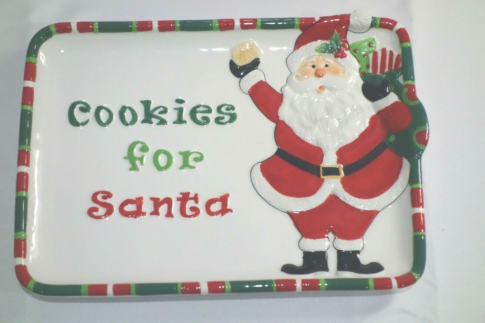 Fitz & Floyd Holiday Home That’s A Wrap Cookies For Santa Christmas Plate
