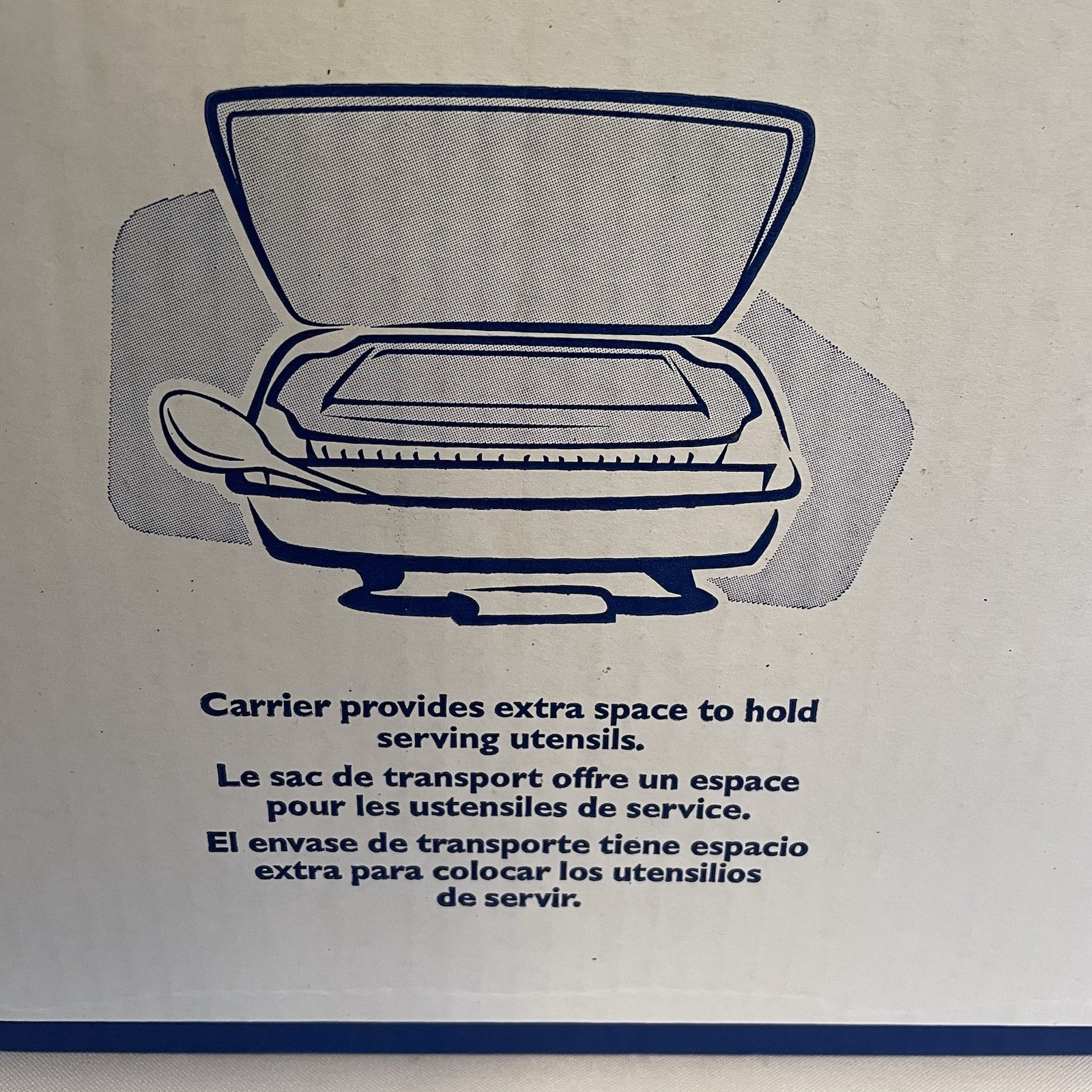 Vintage Pyrex Portables 7 Piece 9in x 13 Blue w Hot Pack Basket Utensils Lid Bag