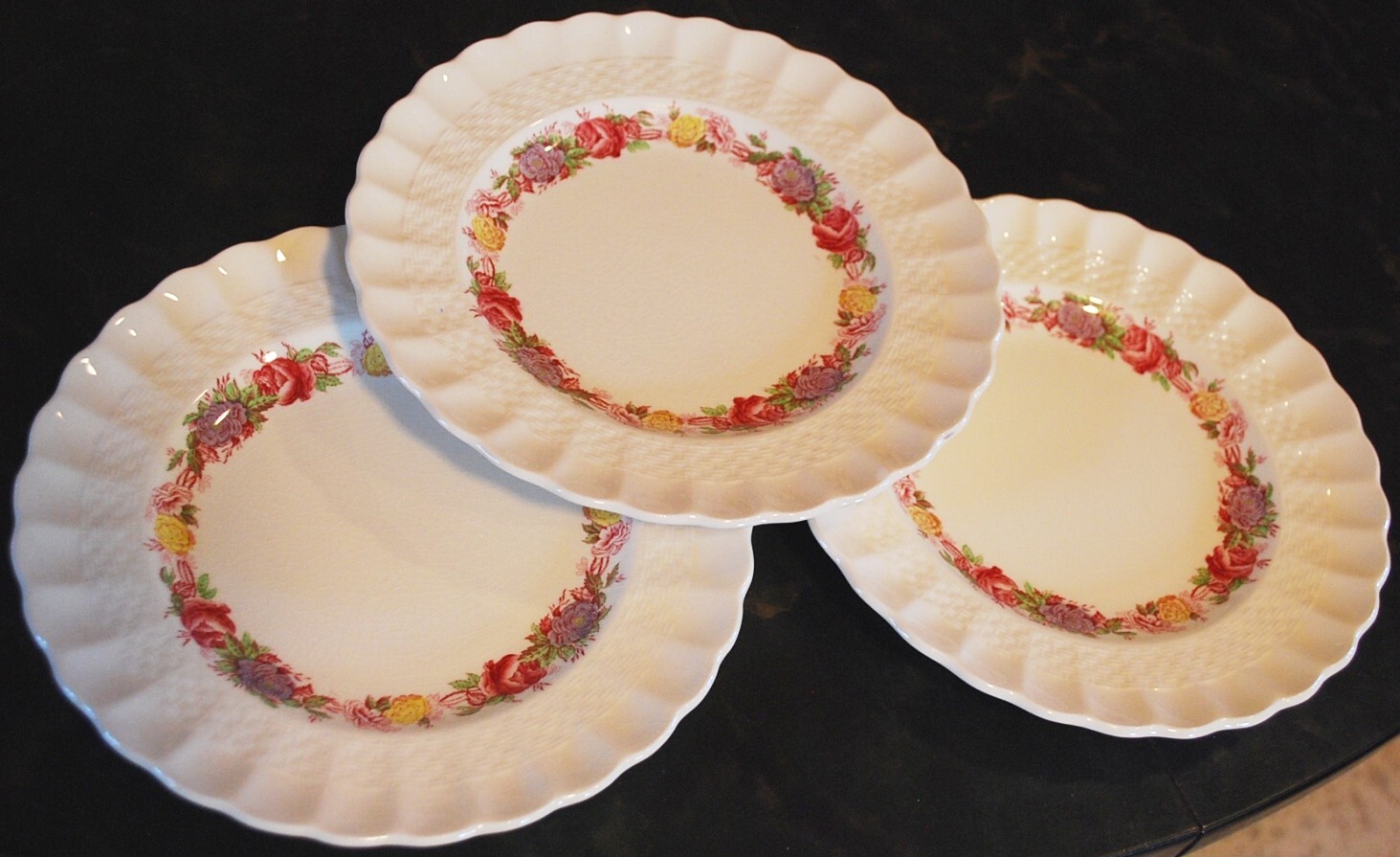 Vtg Set 3 SPODE ROSE BRIAR 5 Piece Place Settings [15 pc total] England OLD MARK