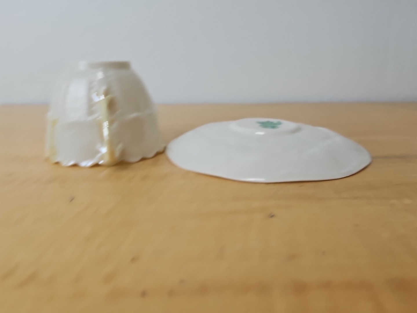 BELLEEK Porcelain CUP AND SAUCER SET 5th Mark Made in Ireland (1955-1965)