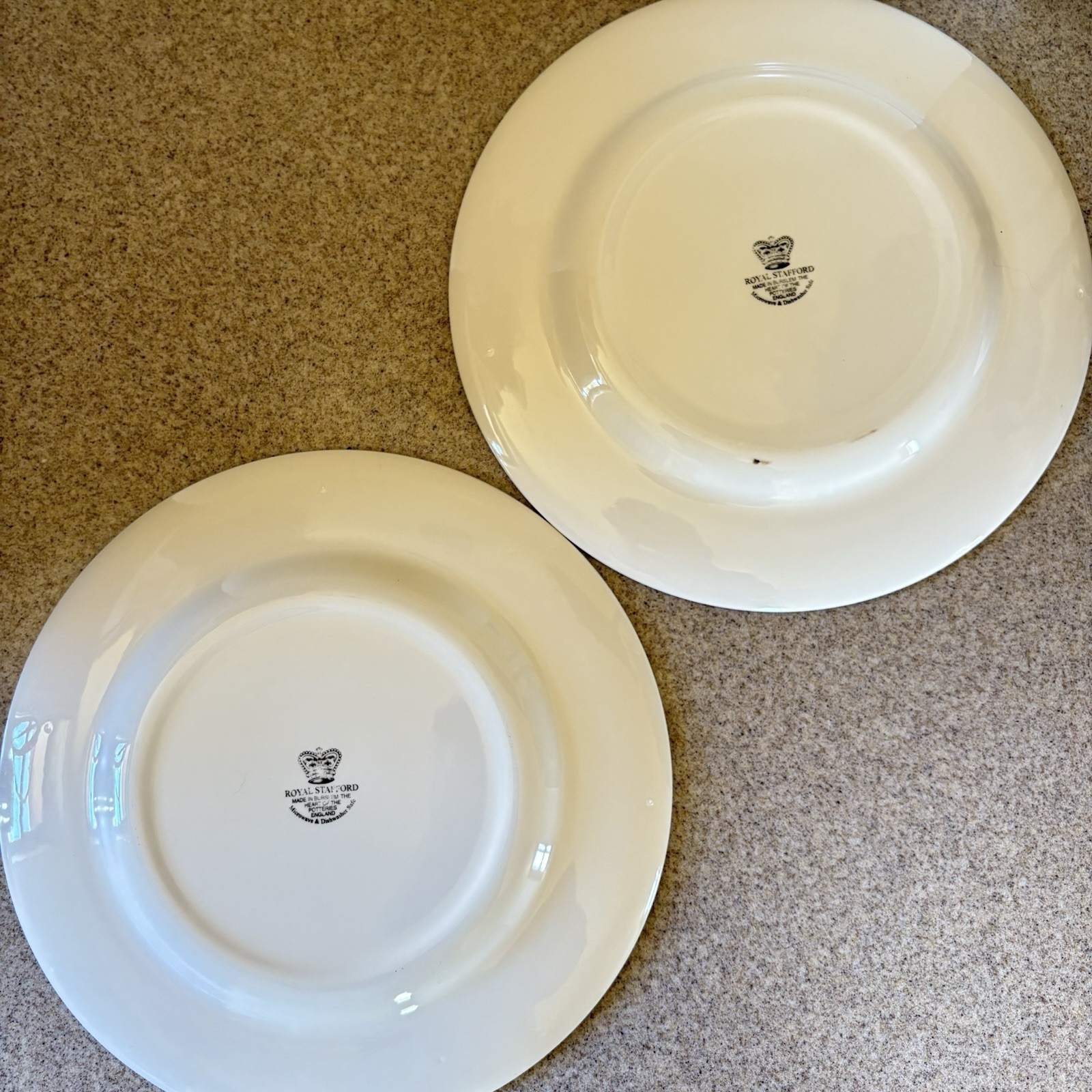 Royal Stafford Dinner Plates Lot Of 2 Vintage Garden England Floral