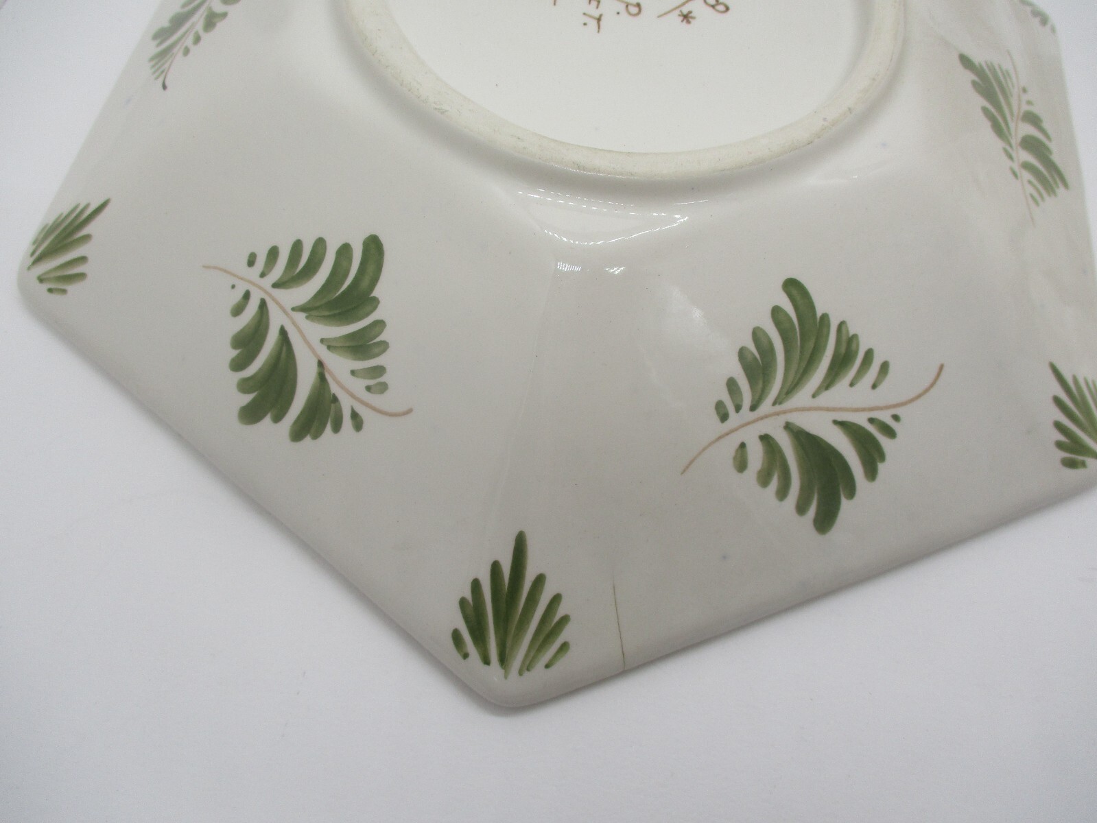 2 Vintage DP Delft Hexagon Floral 9″ Bowls