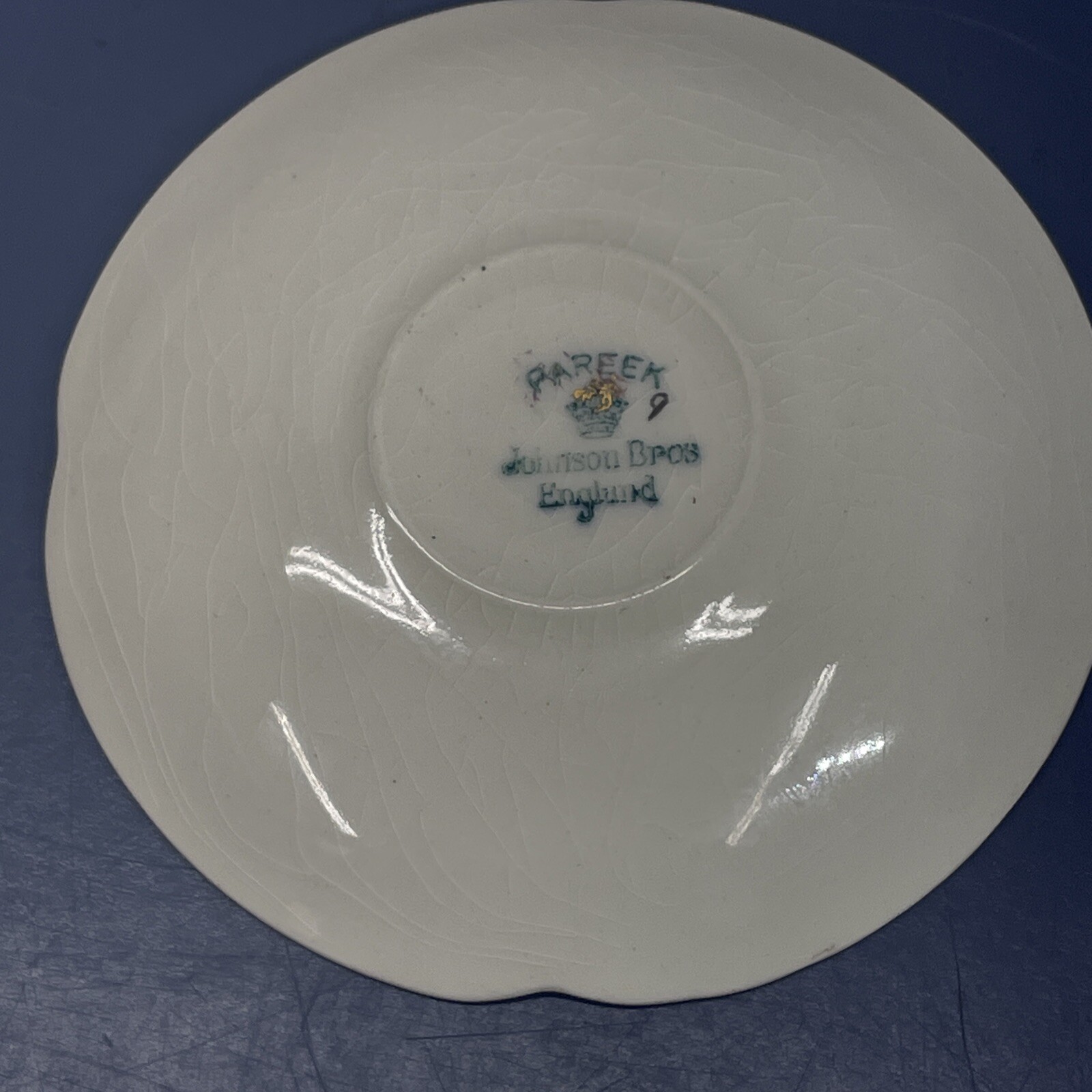 Rare Rutland Johnson Bros Demitasse Cup & Saucer Cobalt Blue Rust / Gold Floral