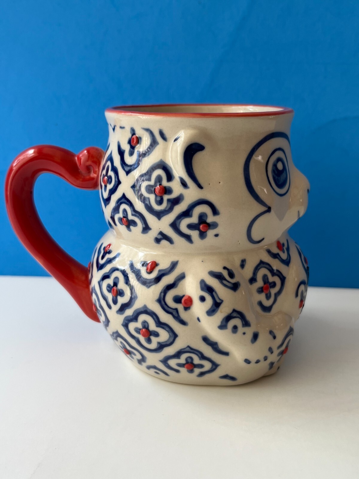 MIYABI YOKOHAMA STUDIO 3D Monkey Hand Painted COFFEE Tea Cup Mug Tail Handle