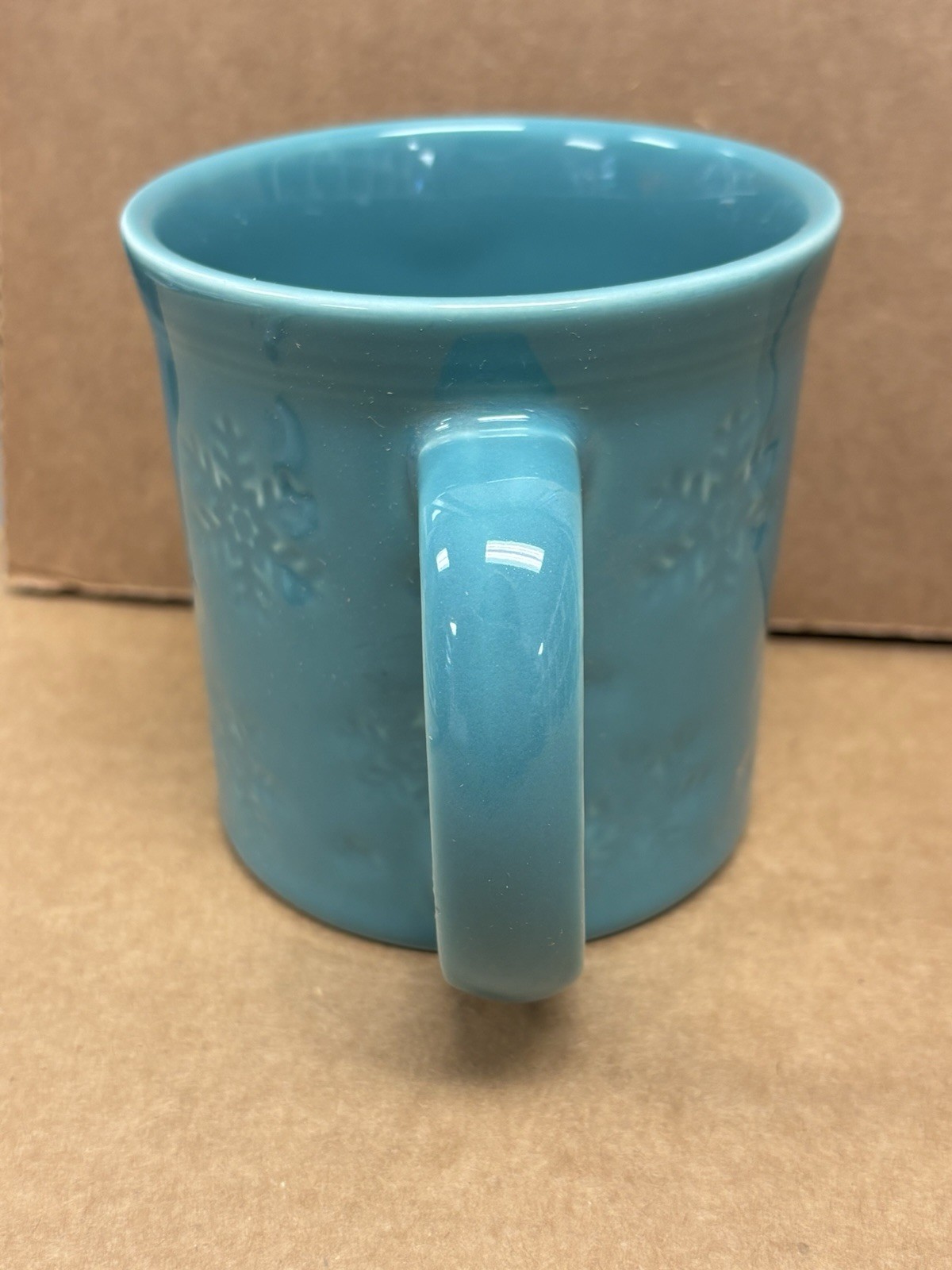 Fiesta Turquoise Snowflake Embossed Java Mug Fiestaware