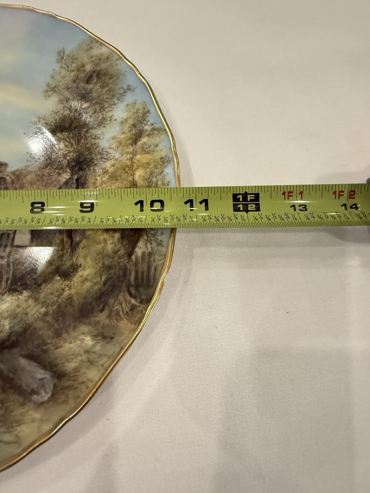 Pristine 1953 Royal Worcester 10.5″ Cabinet Plate Elmley Signed J Smith Mint