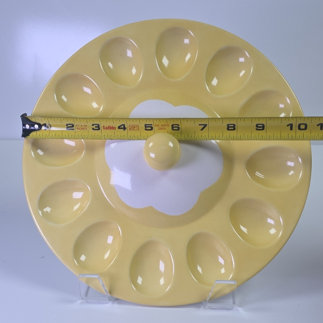 Hallmark Deviled Egg Platter Holds 12 Eggs • Yellow White Daisy Easter