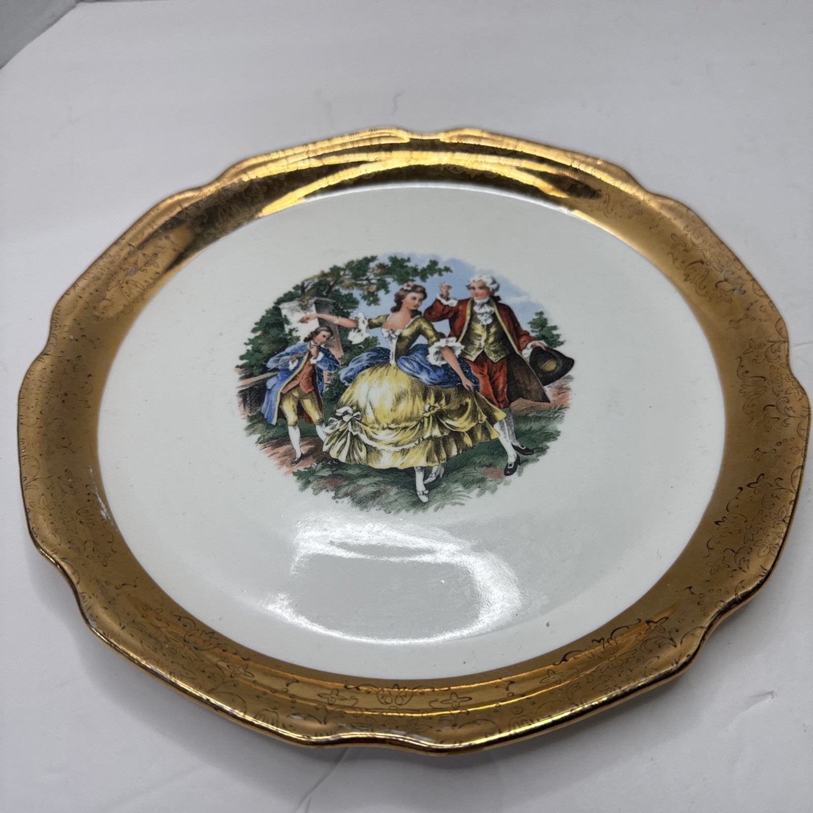 Vintage Sabin CREST-O-GOLD 22kGold Warranted 9In 4 Plates 5In 1 Bowl, Cup Saucer