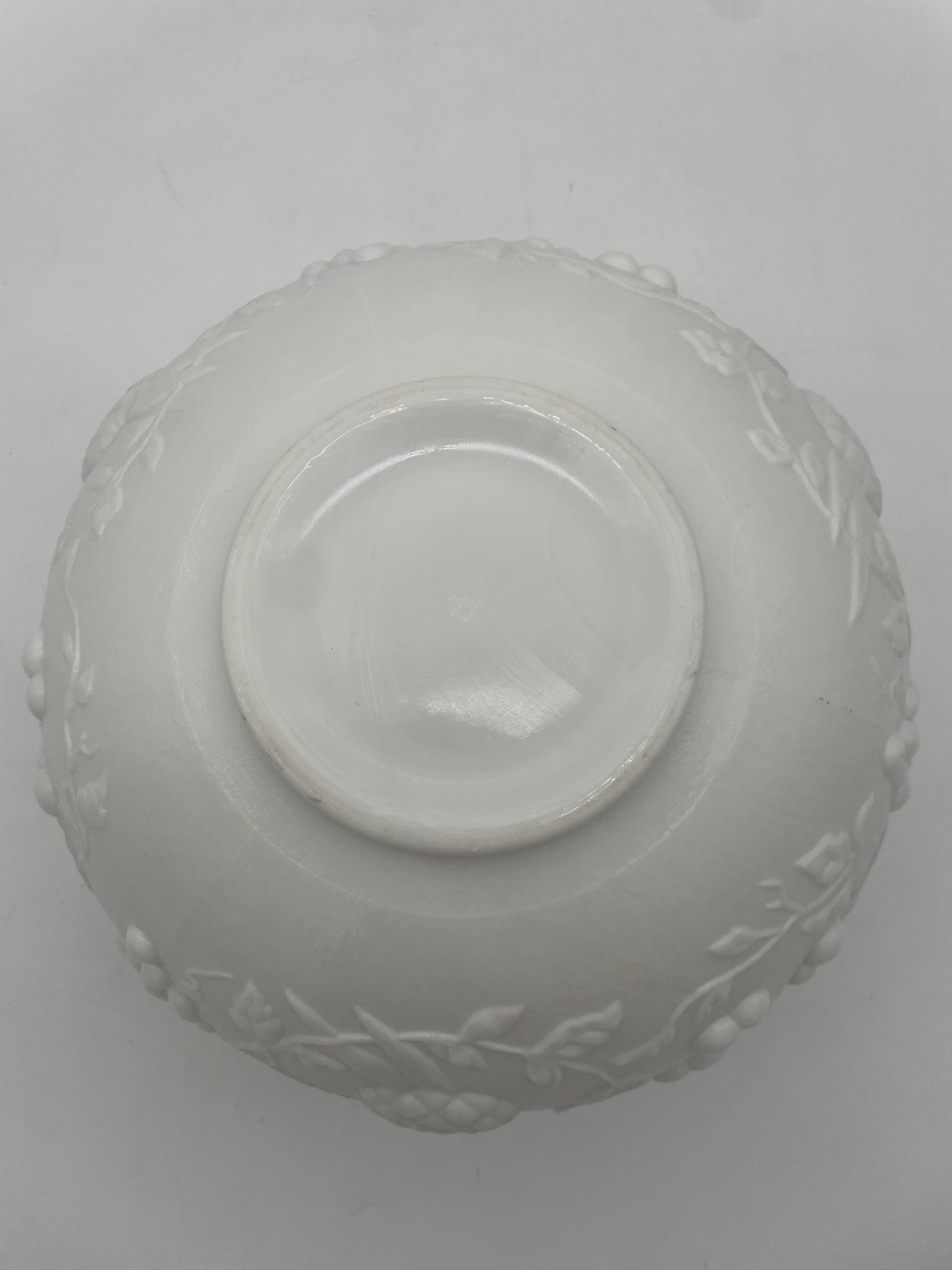 Westmoreland Milk Glass Grape Paneled Punch Bowl Set 12 Cups Hooks Pedestal