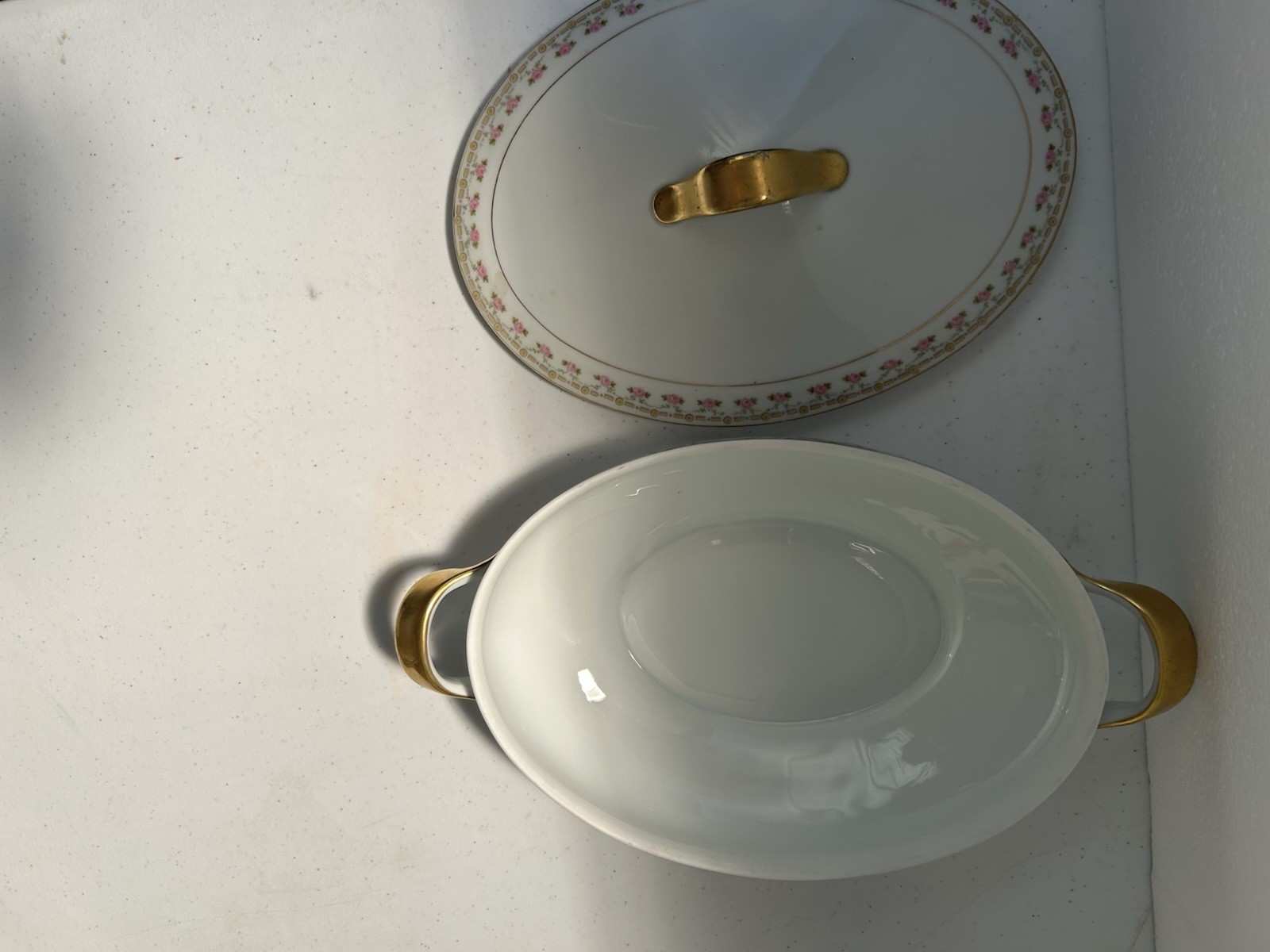 Elegant Vintage Pirkenhammer Czechoslovakia Pink Rose Gold Tureen – Oval Covered