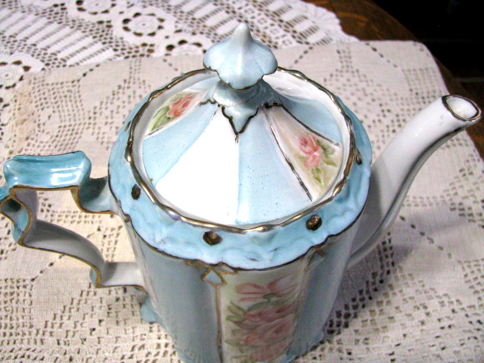 Antique RS Prussia Tea Set-1895-1910-Paper Label Residue-Independent Artist