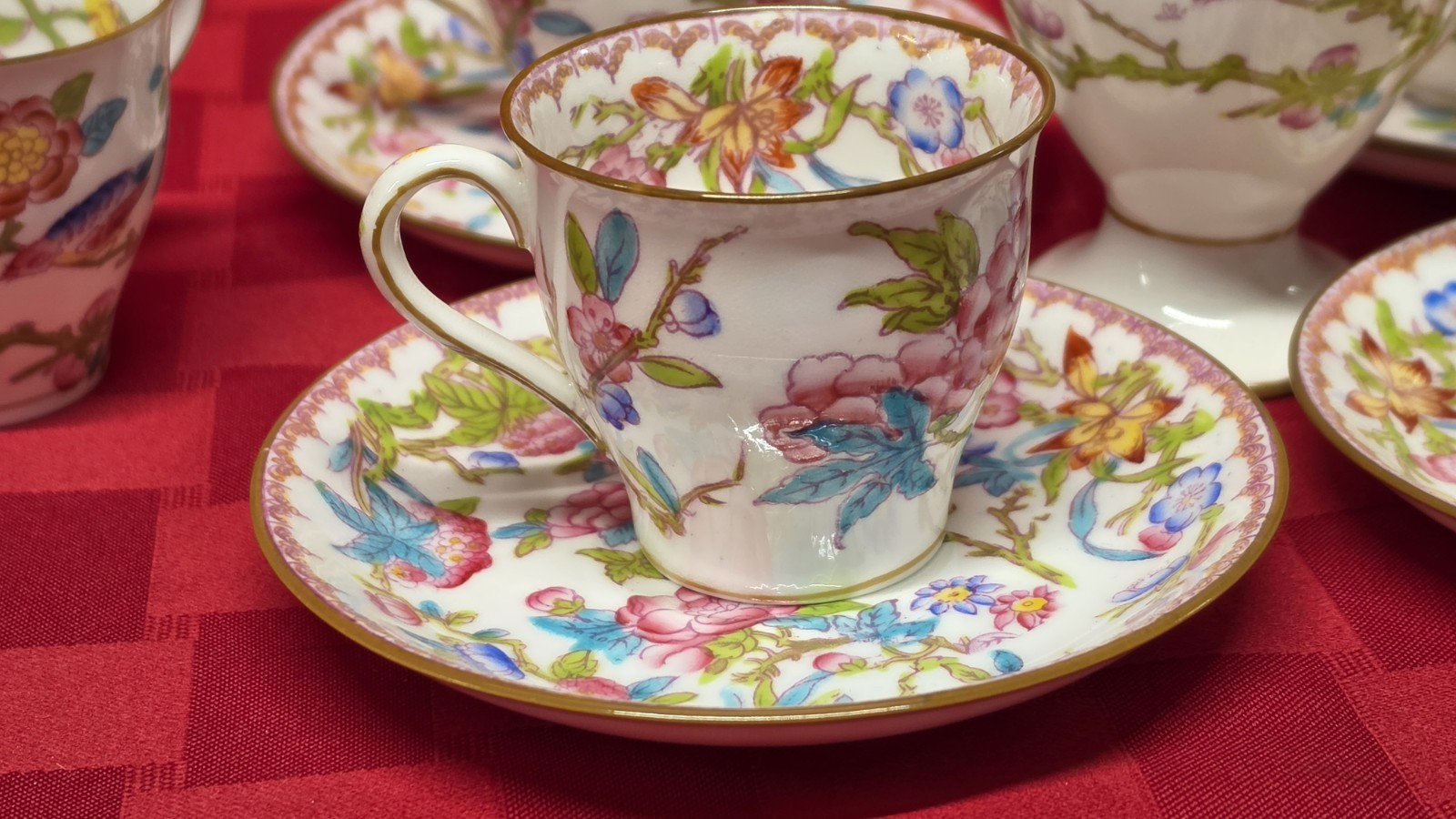Antique Minton Cuckoo 3934 Demitasse Cups Saucers Creamer Prael Hegele Portland