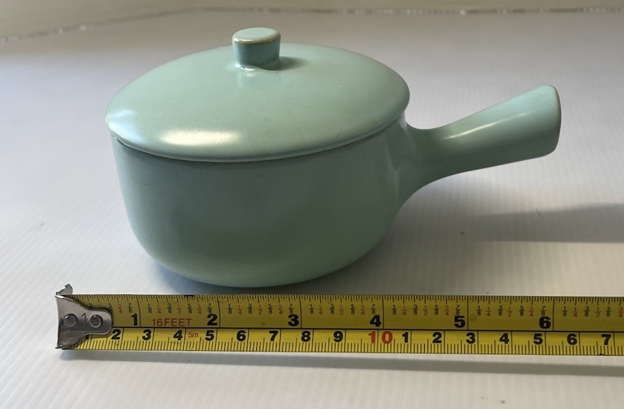 VTG La Solana Pottery Aqua Blue Covered Soup Bowl Handled Crock Lidded MCM SALE!