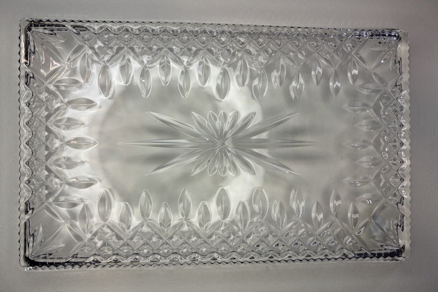 Waterford Crystal: Lismore Sandwich Tray, 11.1″ – NIB W/ Box And Seahorse Label
