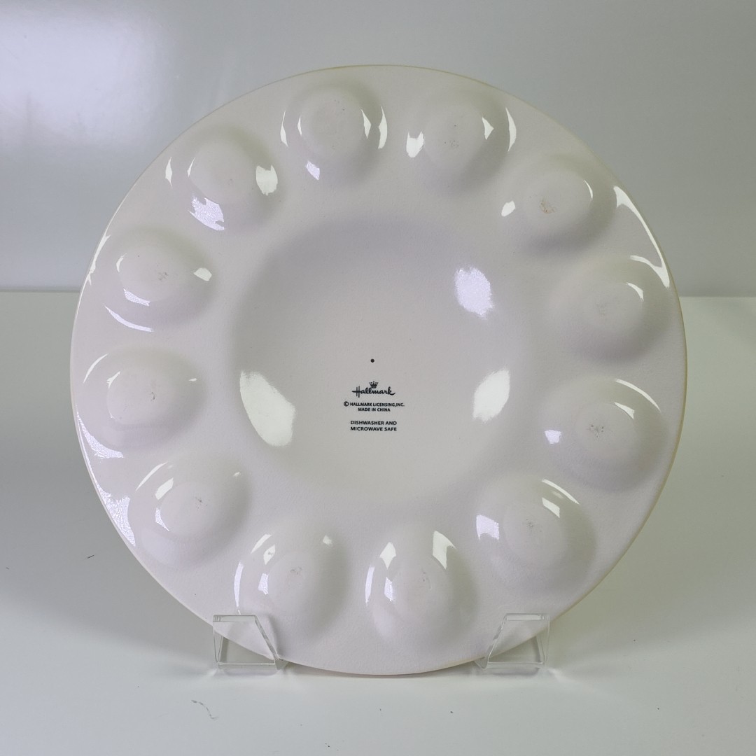 Hallmark Deviled Egg Platter Holds 12 Eggs • Yellow White Daisy Easter