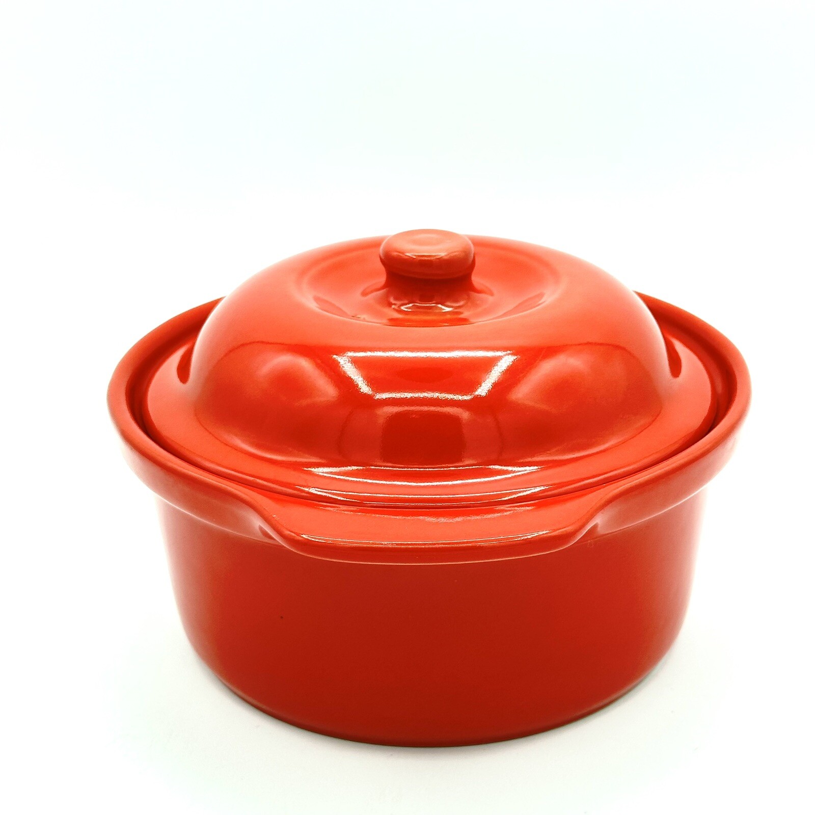 Cerutil Red Made In Portugal Stoneware Crock with Lid 6.25 X 3 Inches
