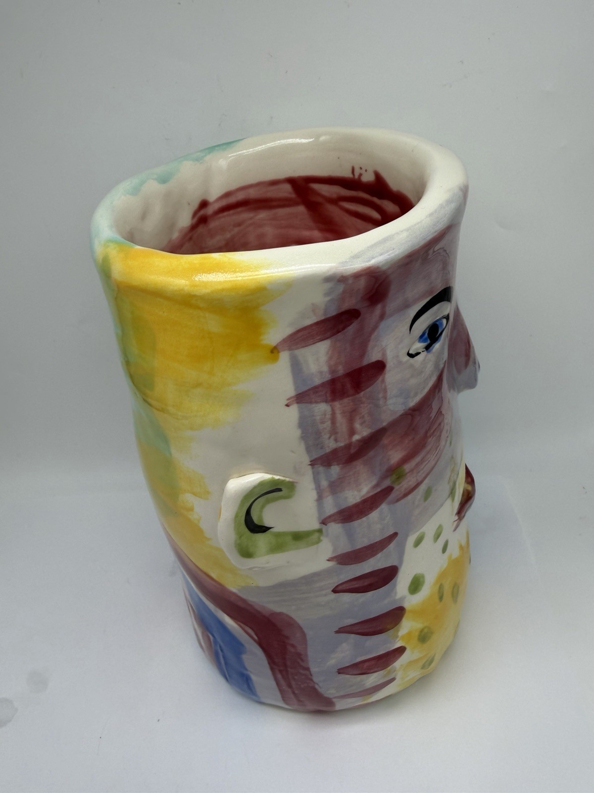 Rare Laurel Izard & Edwin Shelton Funny Face Pottery Handcrafted Unique 1991