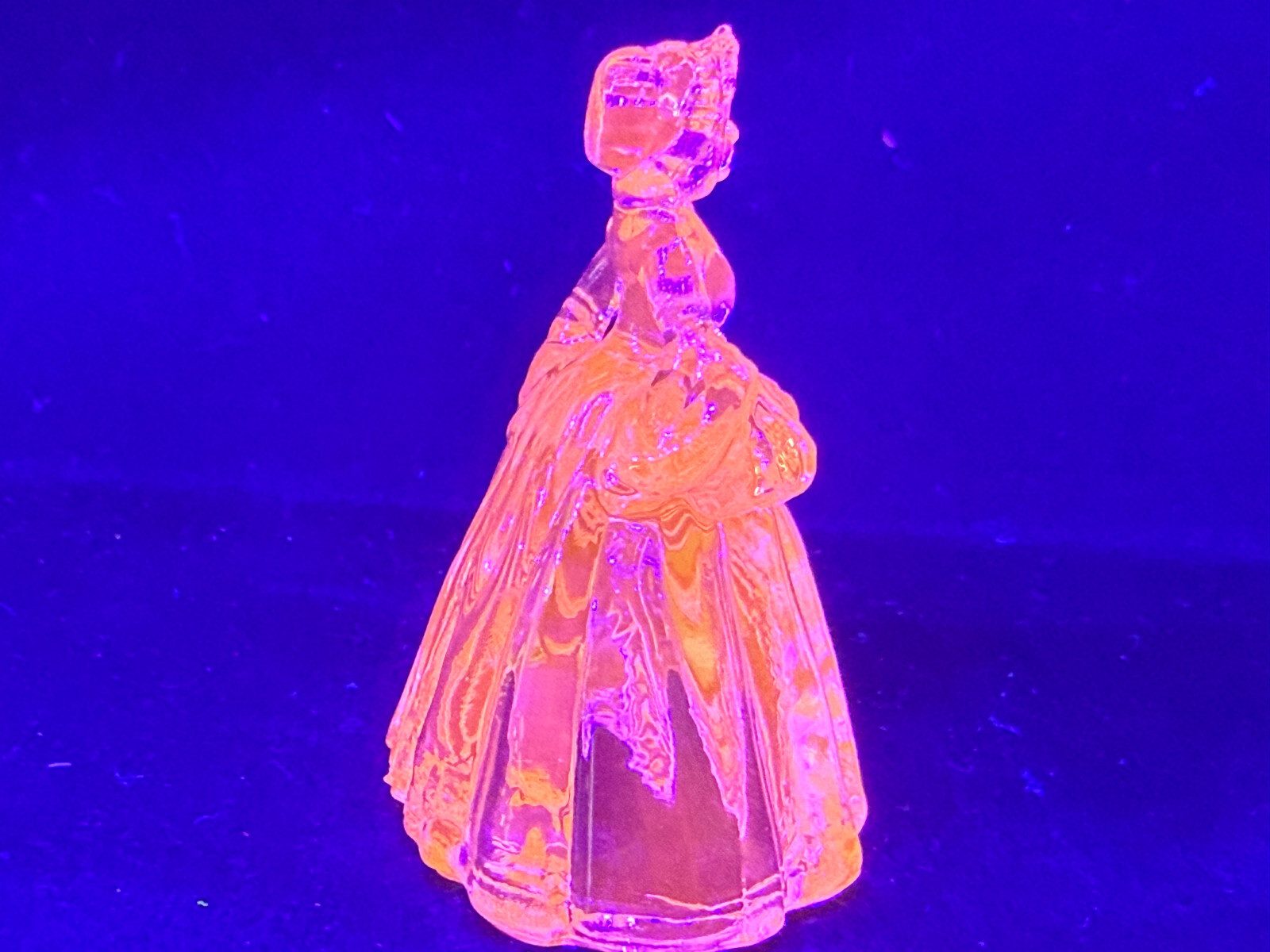 Green Vaseline uranium glass girl doll candy container woman Elizabeth selenium