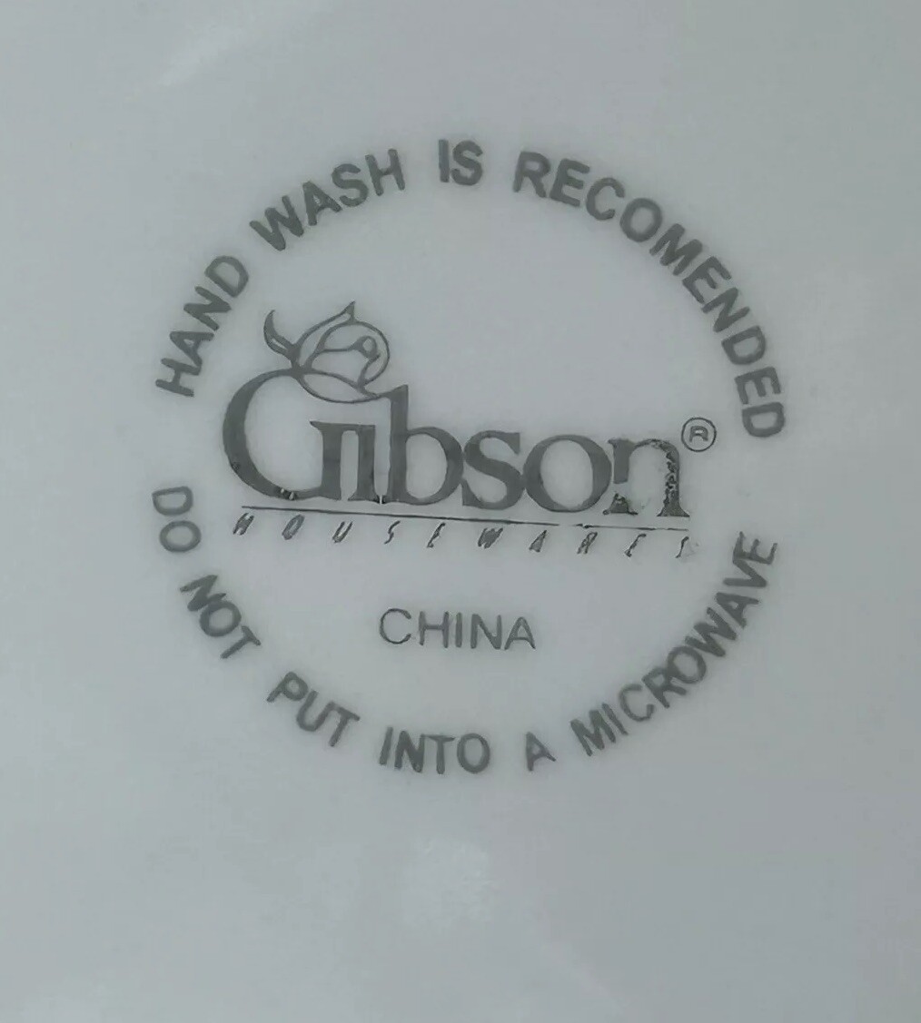 2 Gibson Housewares Plates White With Silver Trim 7.75in Replacements Vintage
