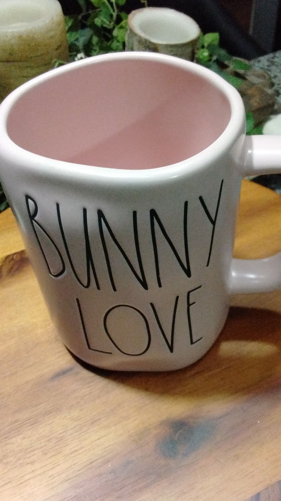 Rae Dunn Artisan Collection Bunny Love Pink Ceramic Mug Easter Pajama Party Set