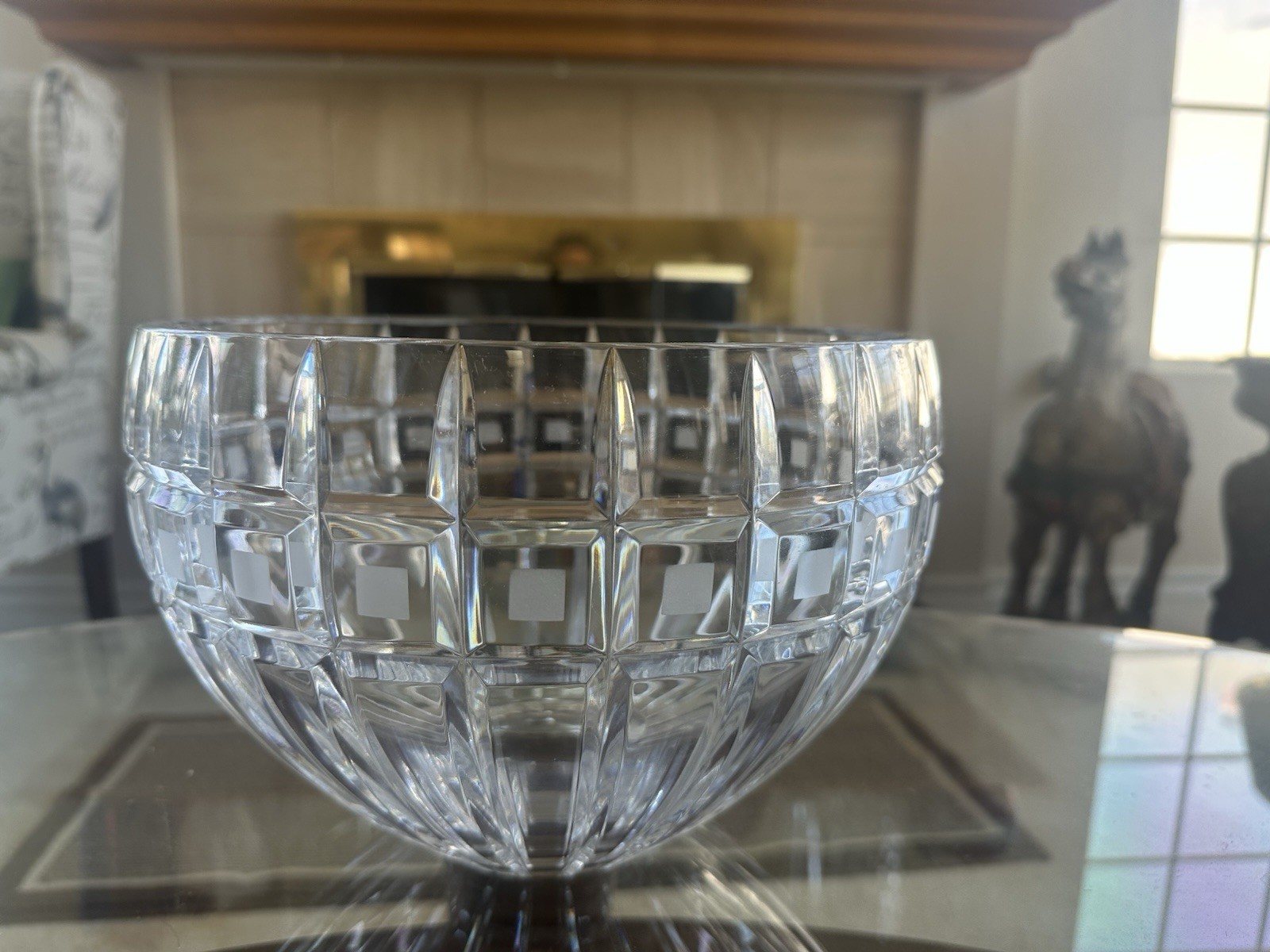 VTG Marquis by Waterford Quadrata Crystal Bowls Signed 3pc Centerpiece Poland