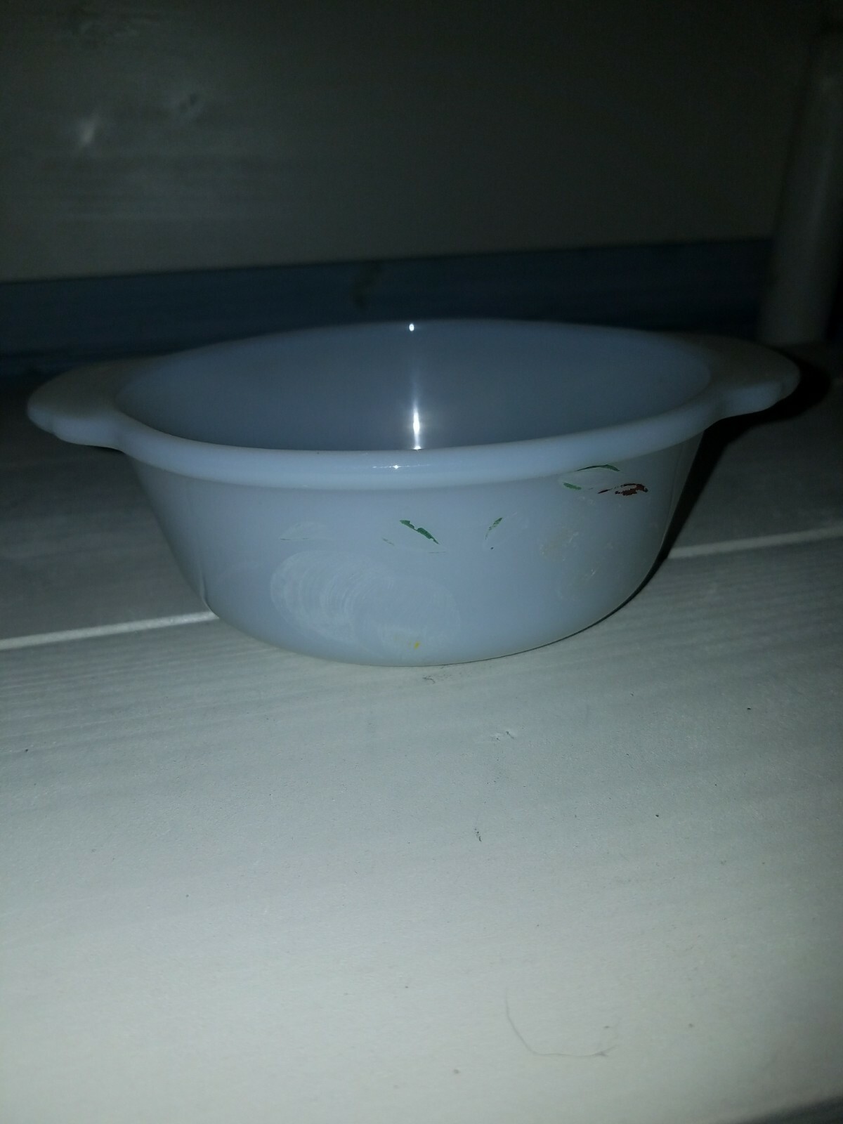 Anchor Hocking milk glass bowl with side handles Serving Bowl Kitchen and Dining