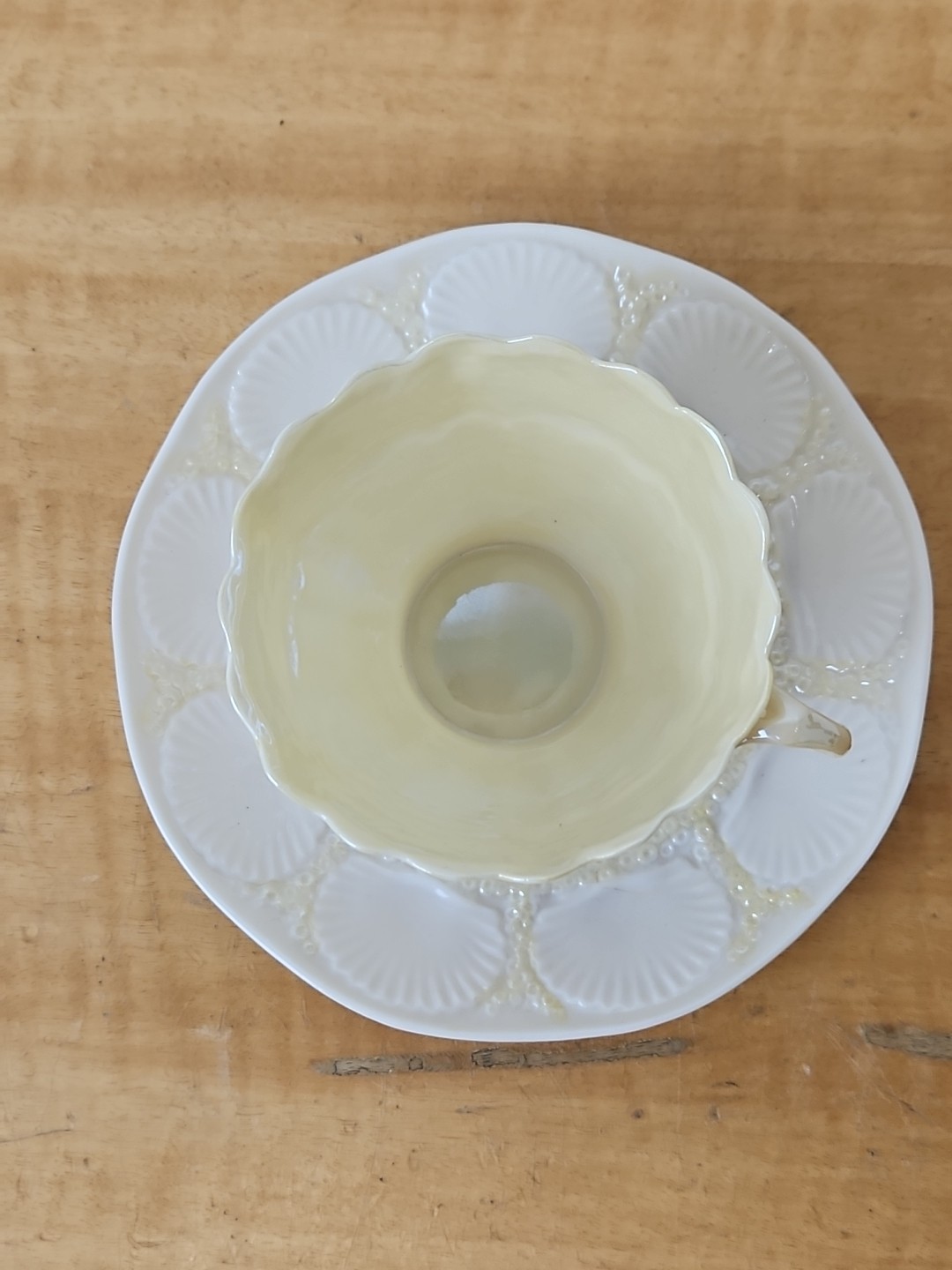 BELLEEK Porcelain CUP AND SAUCER SET 5th Mark Made in Ireland (1955-1965)