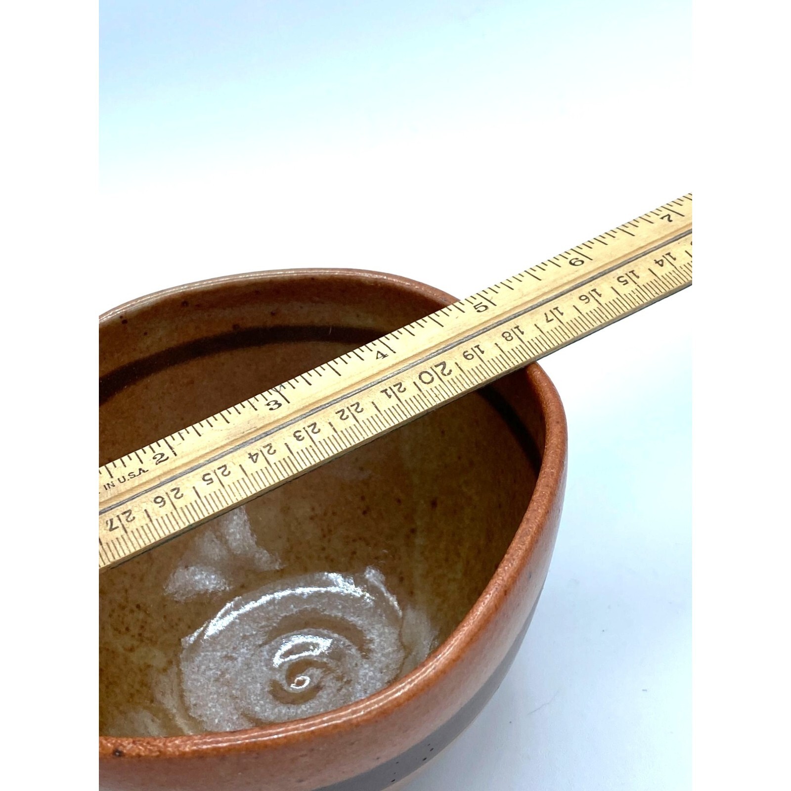 Ardar Crafted 3-Toned Brown Glazed Pottery Bowl with Pinched Sides/5 inches