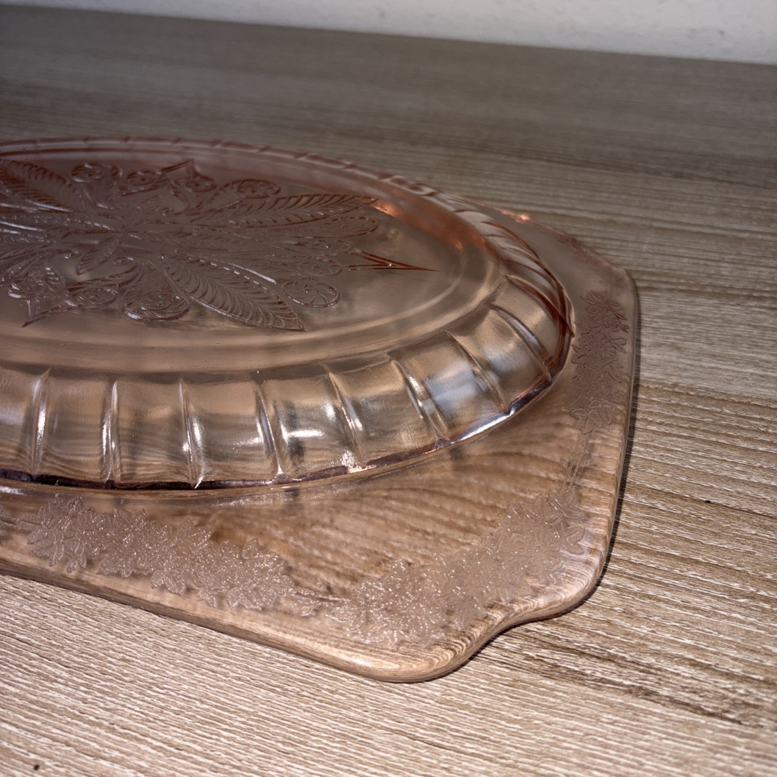 VTG Jeanette ADAM Pink Depression Glass Rectangular Serving Platter ~11 5/8″