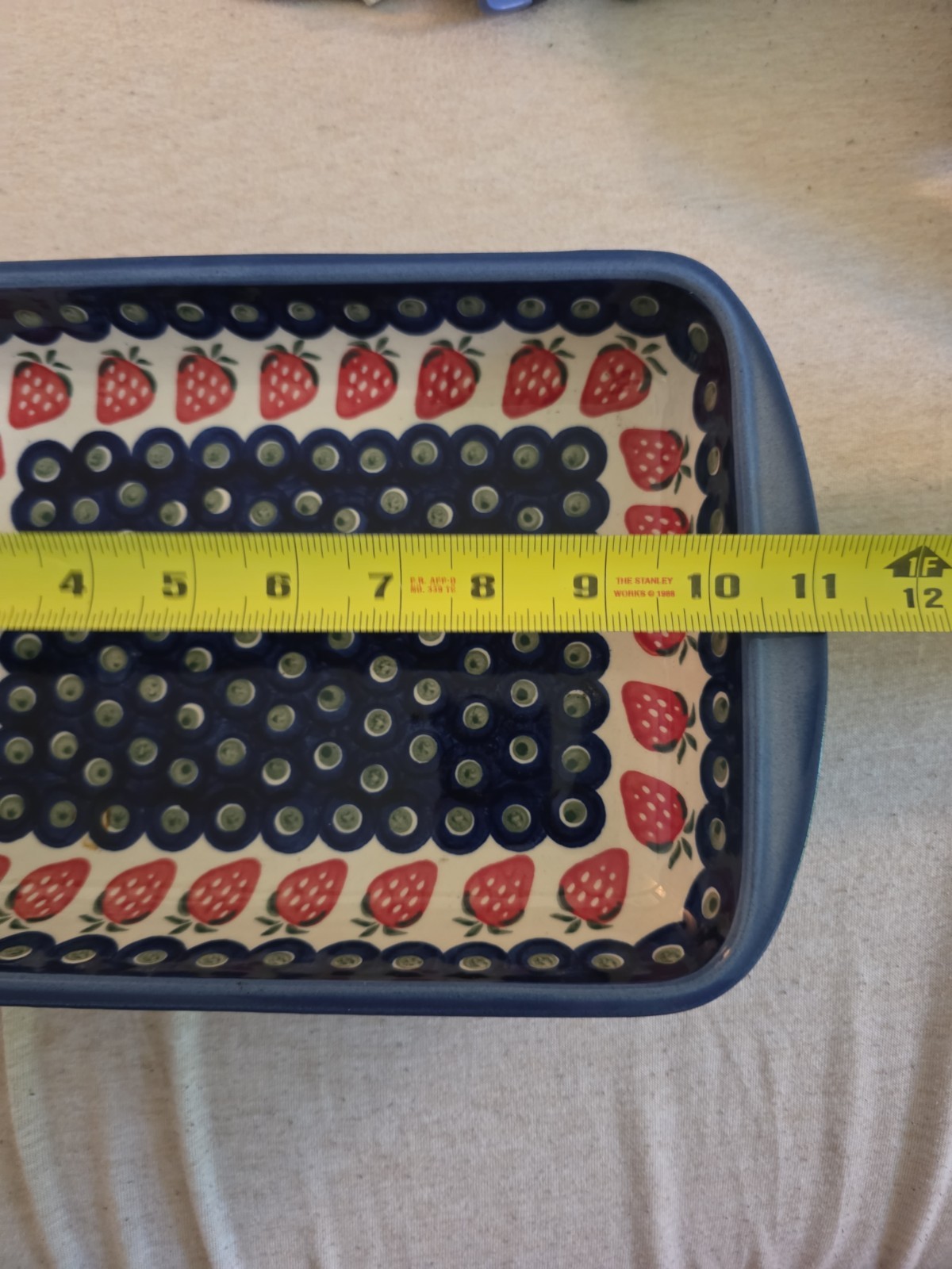 Boleslawiec Polish Pottery Rectangular Baker Dish Ceramika Wiza Strawberry 44