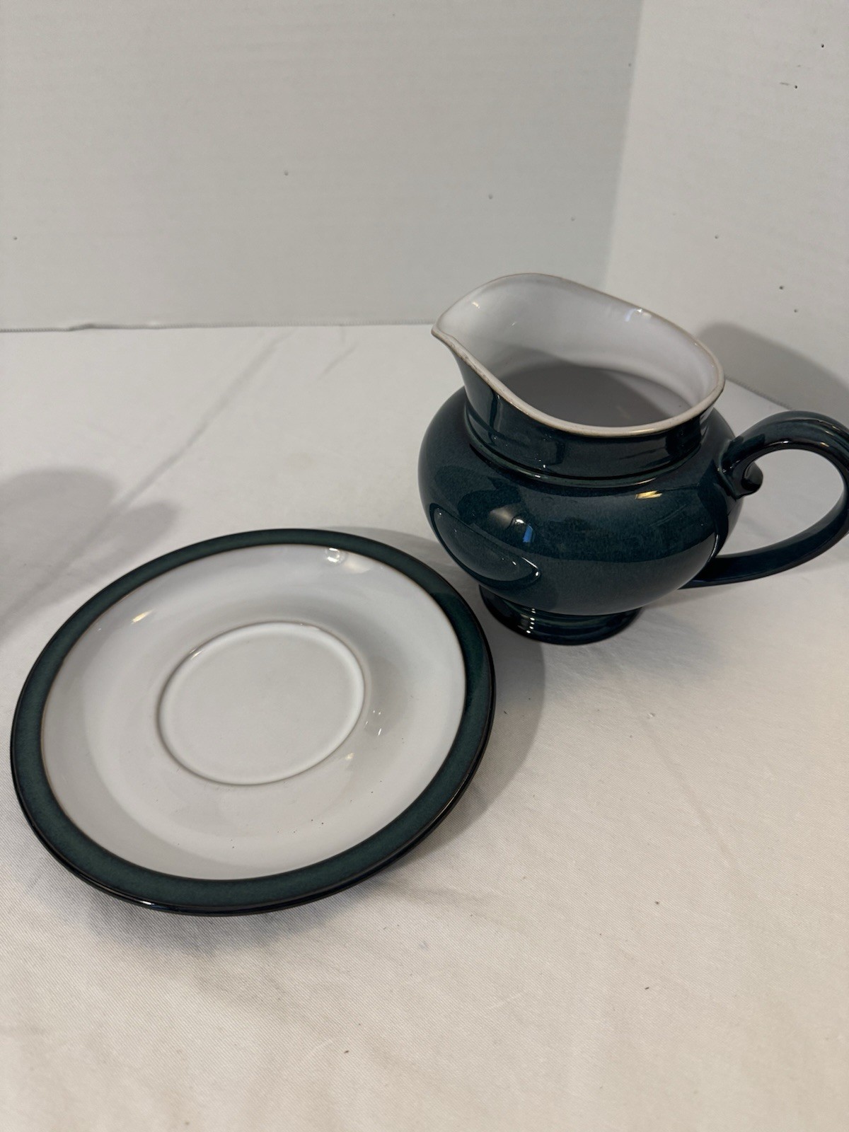 Denby Greenwich Gravy Pitcher/ Saucer and Creamer Pitcher England