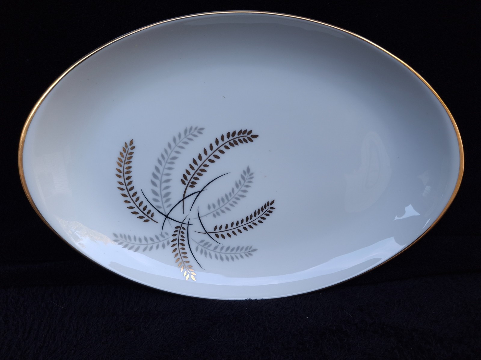 LIPPER & MANN (L&M)-HARVEST GOLD CHINA-PLATTER, BOWL,GRAVY ,SUGAR BOWL-4 PIECES