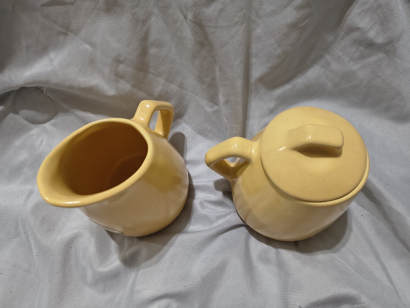 La Solana Mustard Yellow Cream Sugar Bowl Ware Solanaware Mid Century Modern