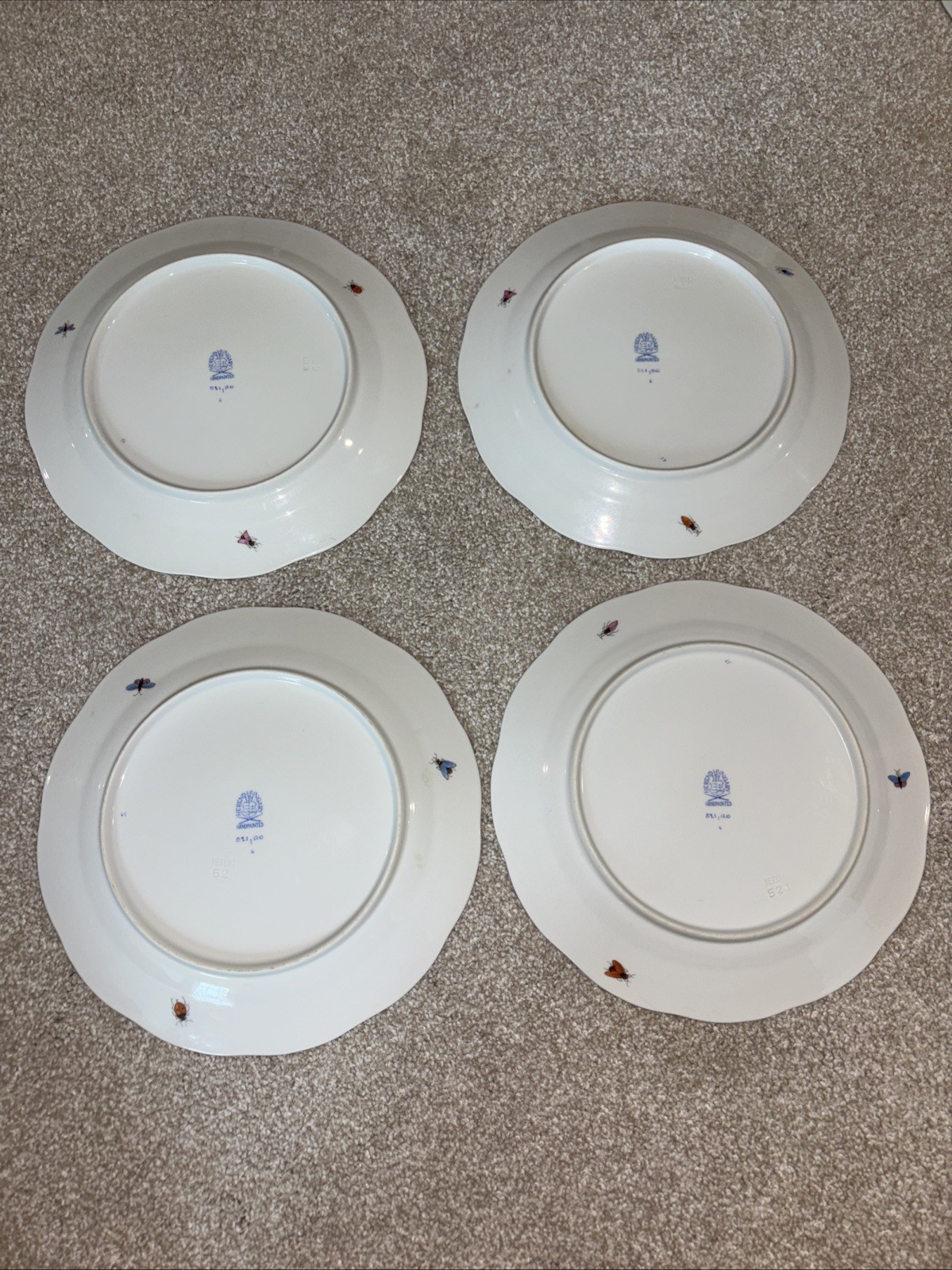 Herend ROTHSCHILD BIRD 8 3/4” Salad/Dessert Plates #521 Lot Of 4