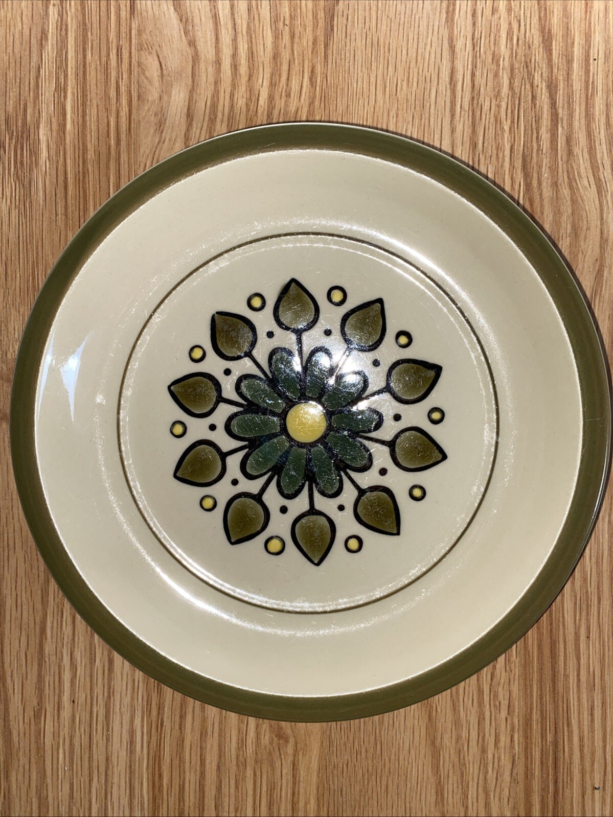 Vintage Montego Stoneware Small Serving Plate green Floral Design