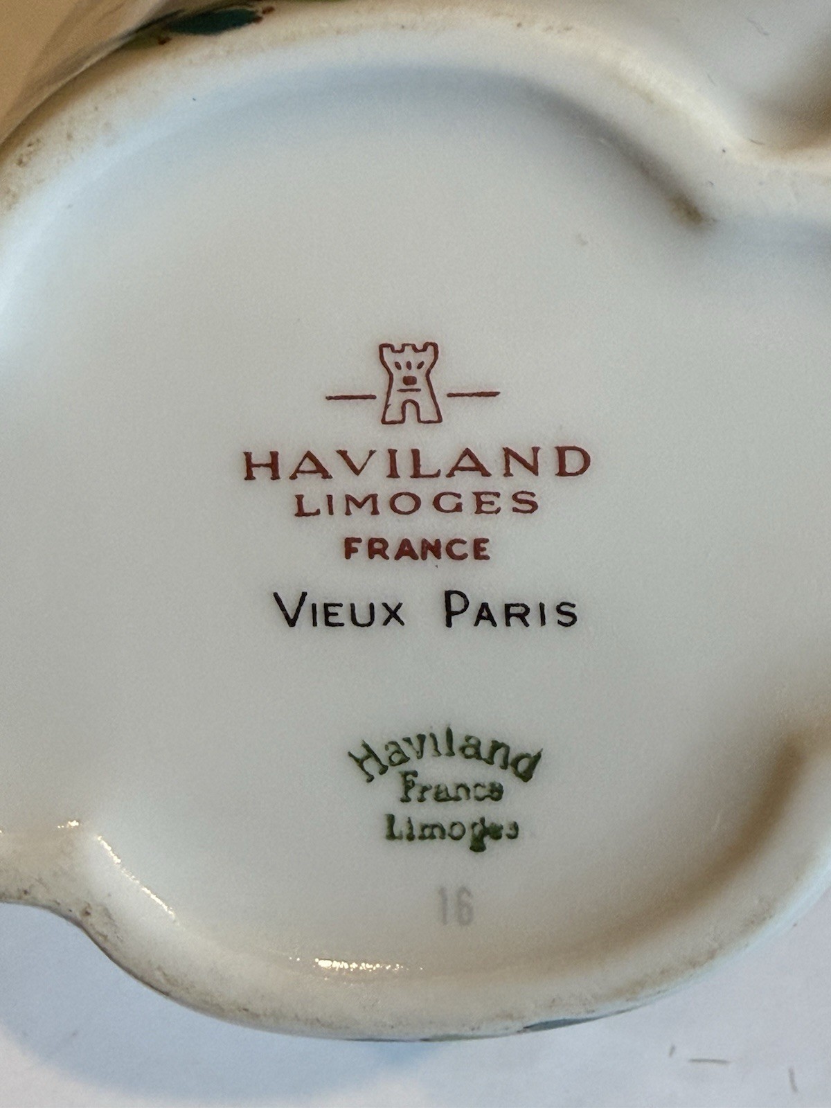 Haviland Limoges Vieux Paris Porcelain Basket Floral Gold Handle France Vintage