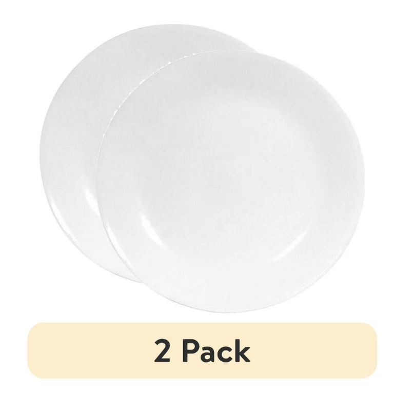 (2 pack) Corelle Winter Frost White Round Dinner Plate, 10.25″