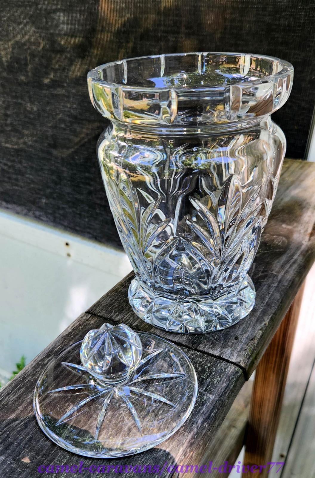 Marquis WATERFORD CRYSTAL Canterbury 8″ BISCUIT BARREL Candy Cookie Jar w/Lid