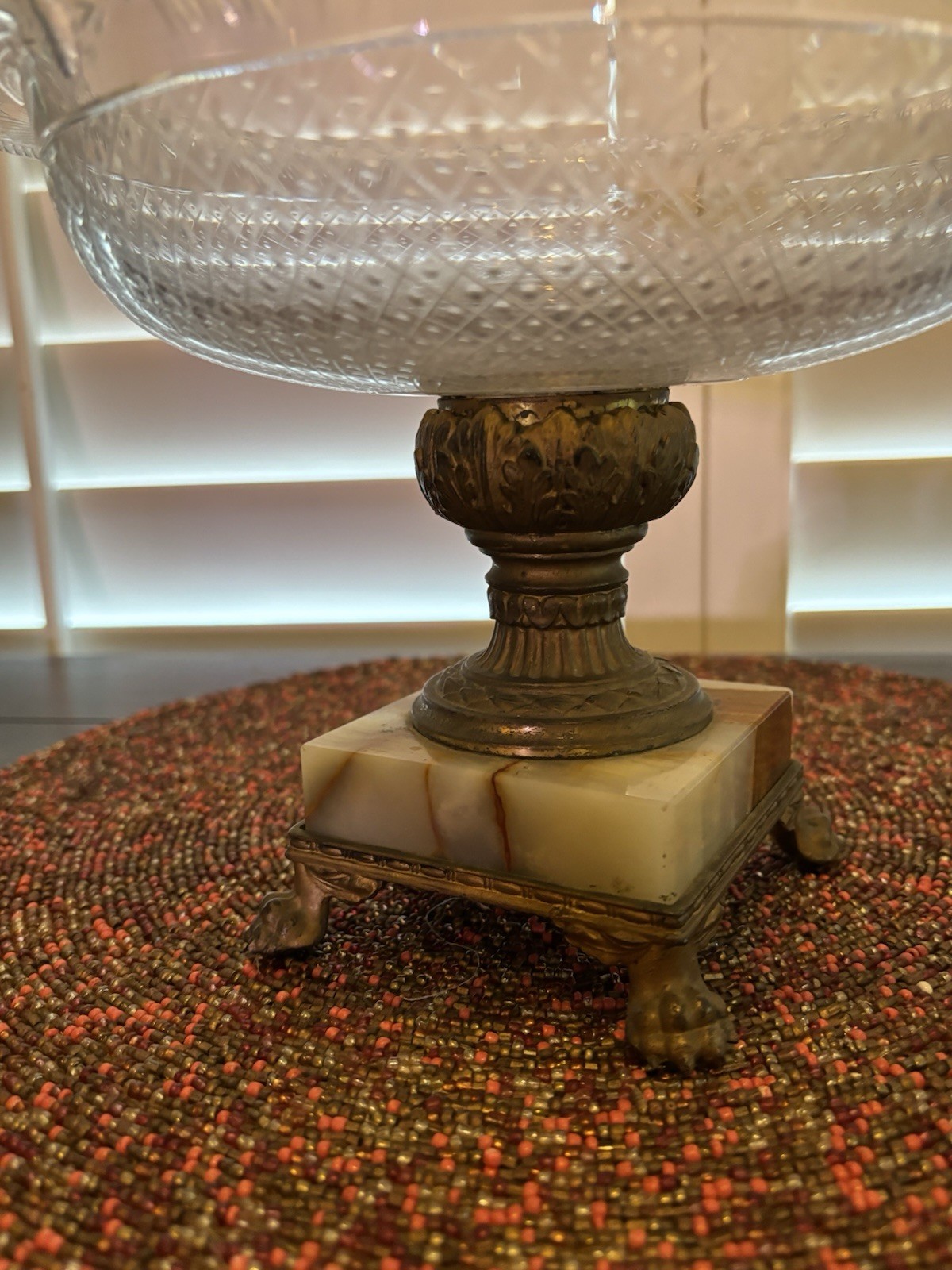 PAIRPOINT “GUILFORD” CRYSTAL WHEEL-CUT & ENGRAVED COMPOTE / CENTERPIECE