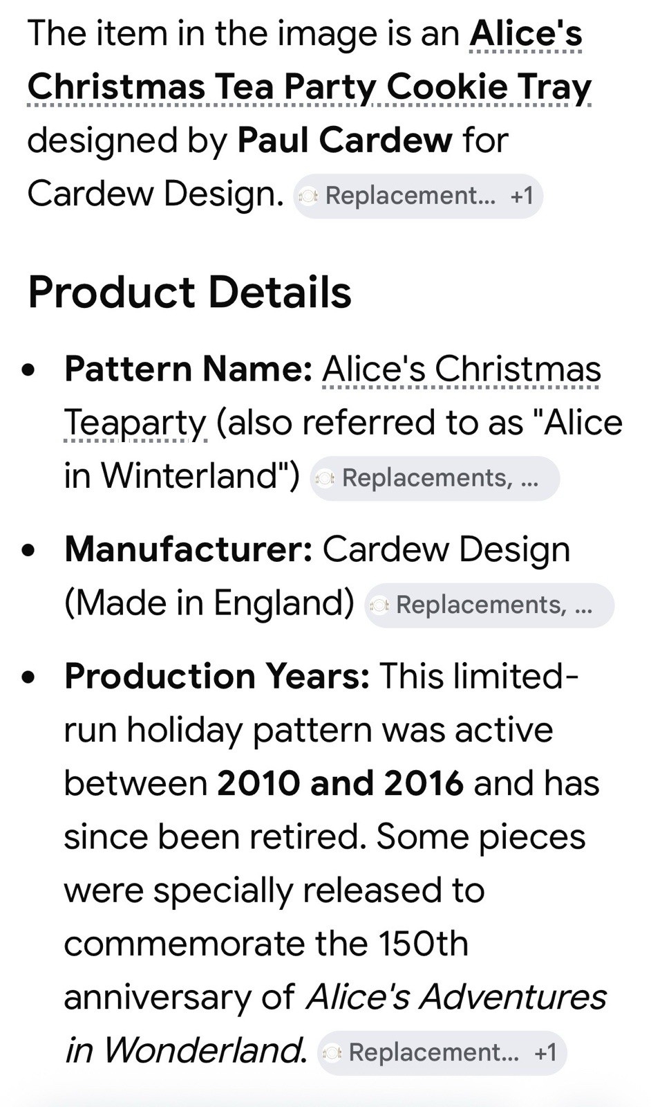 CARDEW ALICE IN WONDERLAND CHRISTMAS TEAPARTY PORCELAIN COOKIE TRAY 12×6 NWOB