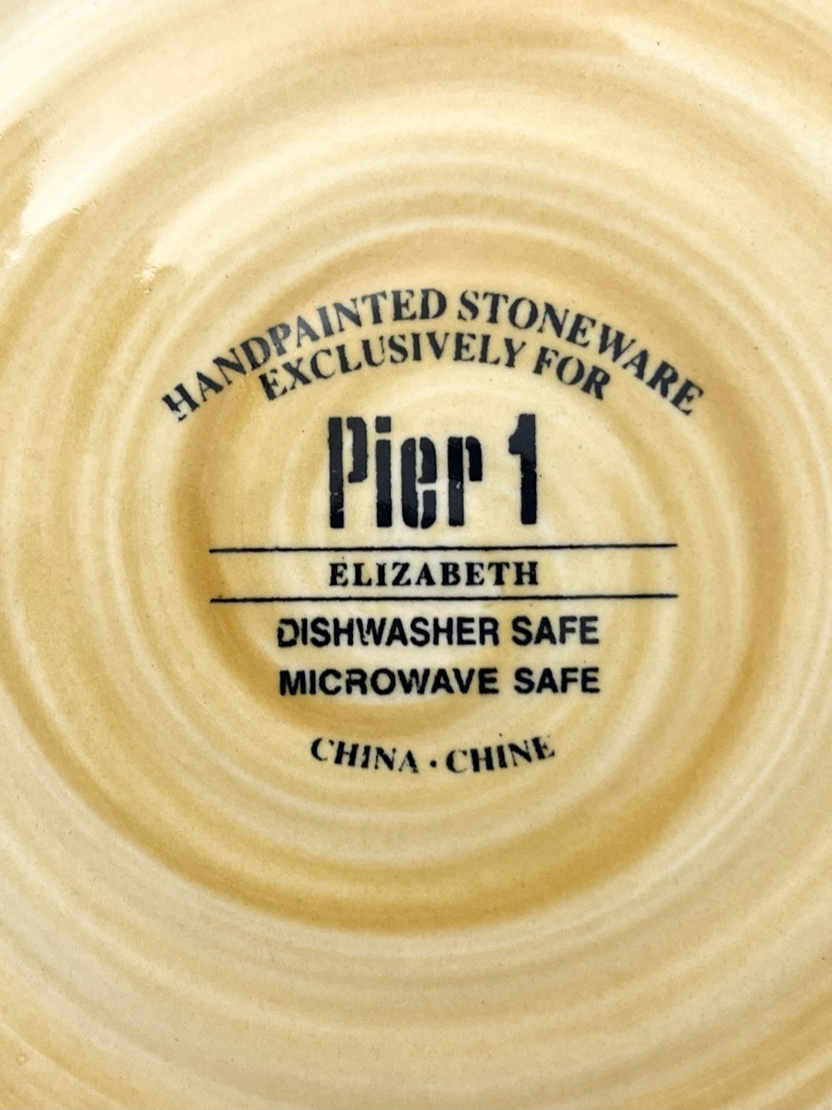 Pier 1 “Elizabeth” Round Earthenware Ceramic Serving Bowl 12”