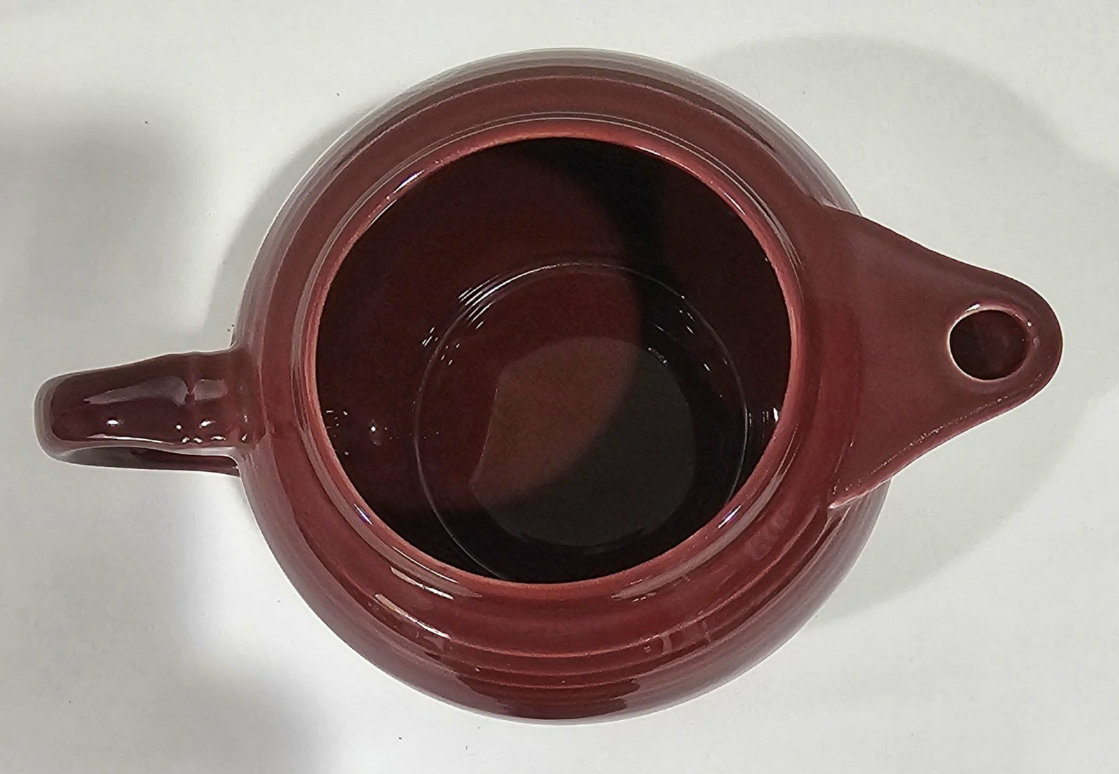 2001 Fiestaware 2 Cup Teapot With Lid Trio Of Hearts Cinnabar Excellent