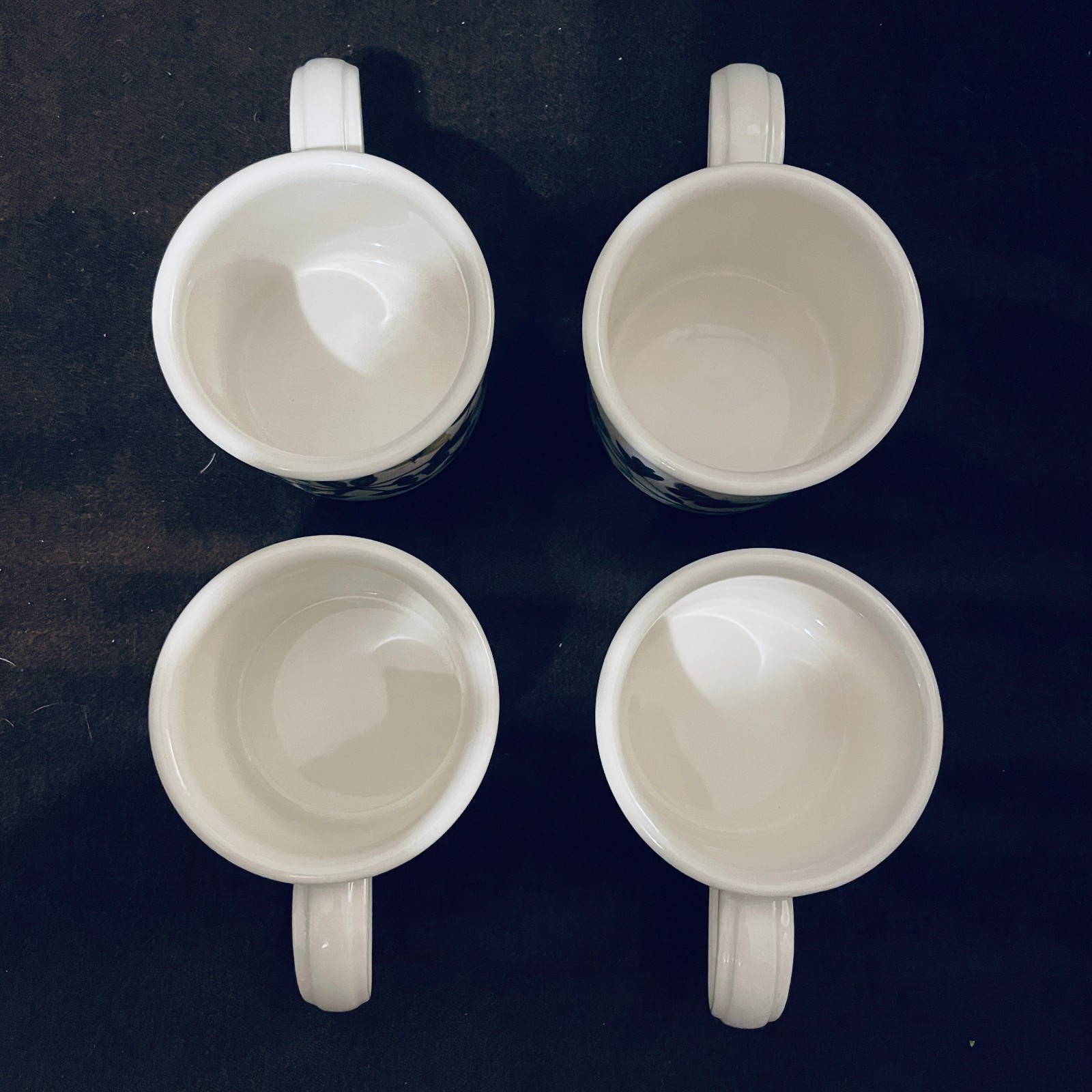 Portmeirion Botanic Garden Set of 4 tea coffee cups, Drum Bottoms – England