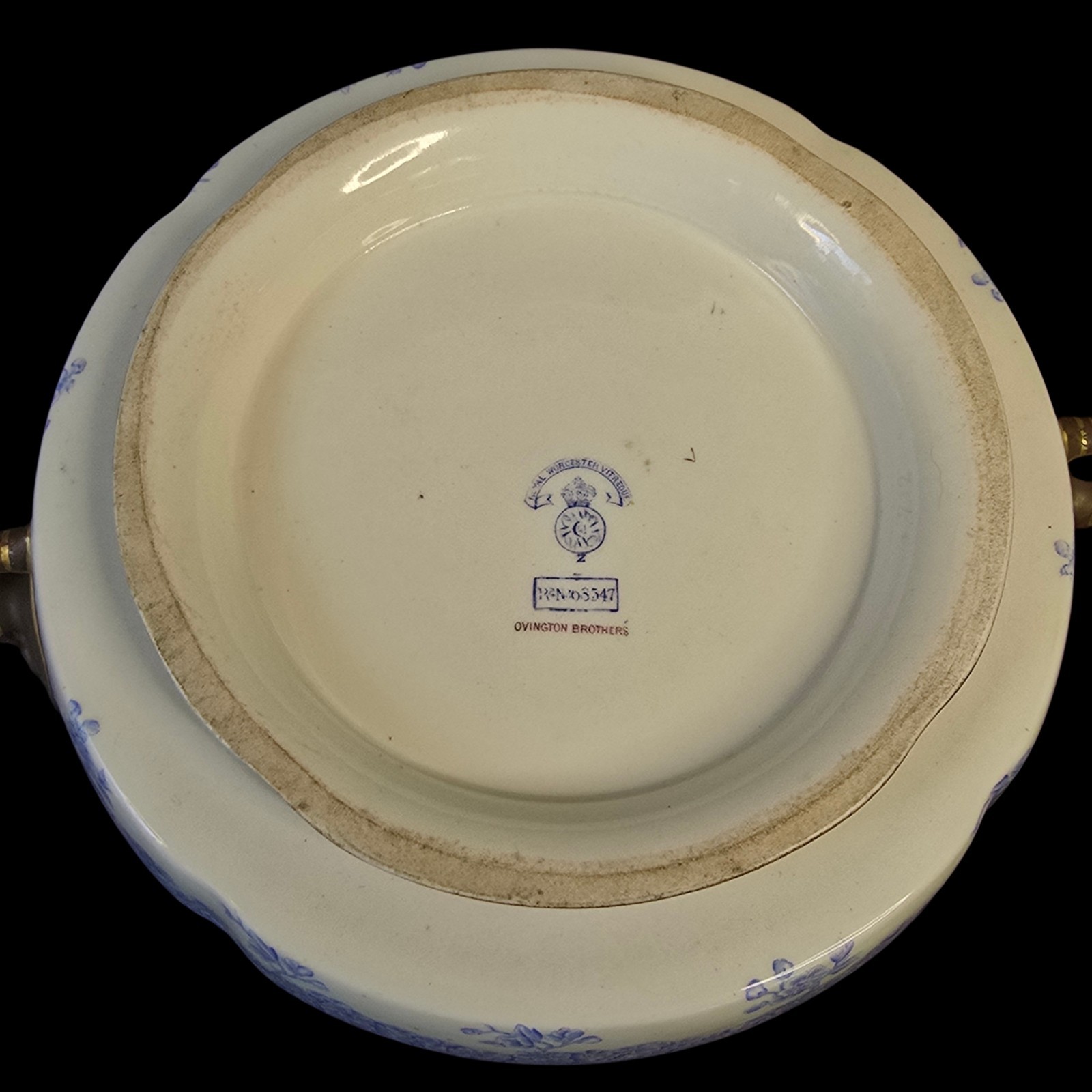 Early Royal Worcester Covered dish Oriental Style Elephand Head Handles Ovington